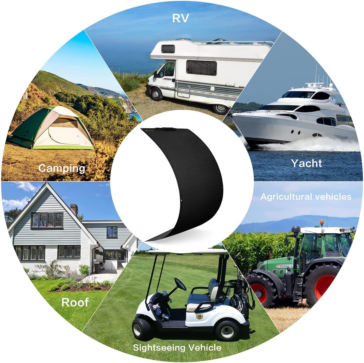 360W Flexible Solar Panel 12V 24V Bendable Mono RV Boat