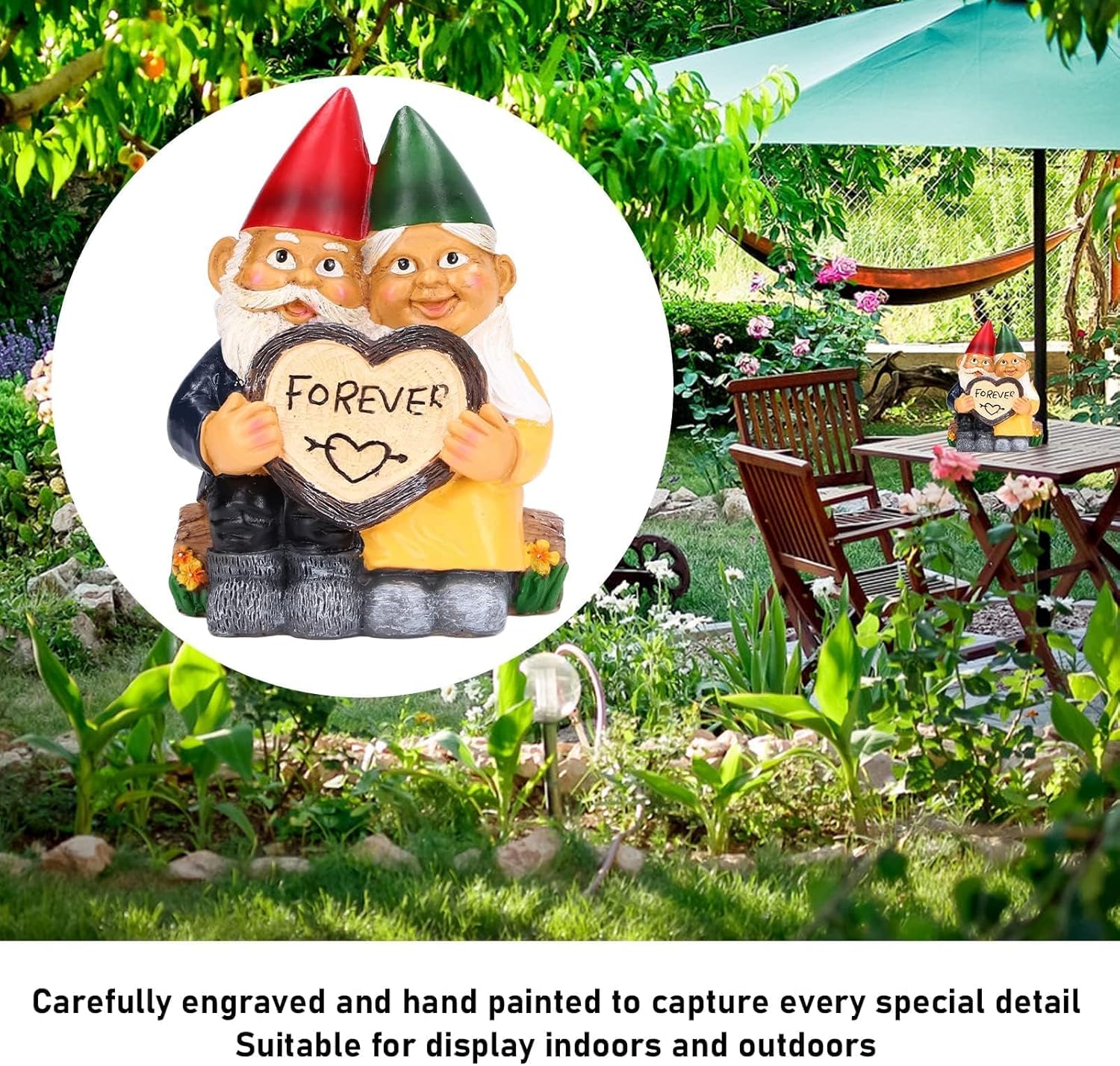 Garden Gnome Couple Resin Romantic Mr Mrs Decor Ornament