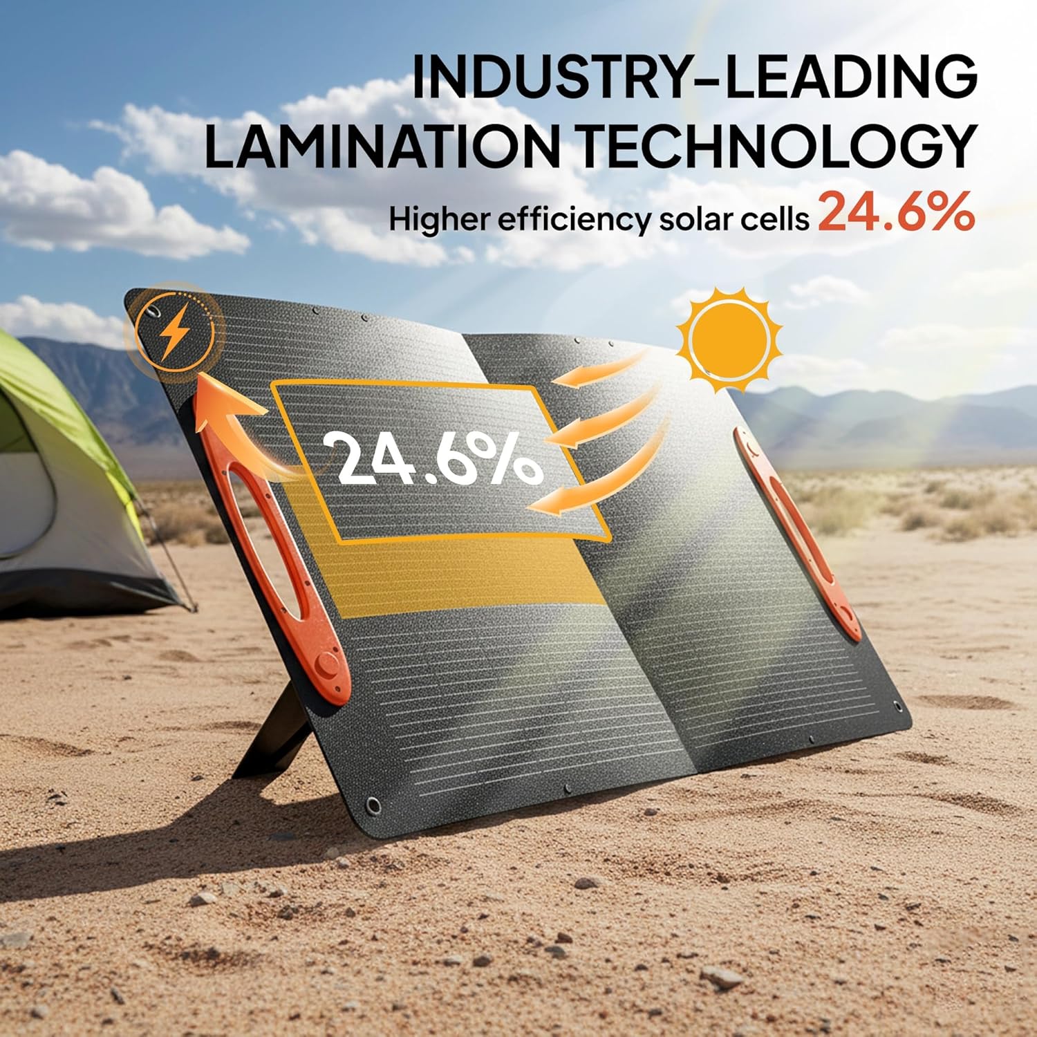 100W Foldable Solar Panel USB C USB A Portable Charger IP67