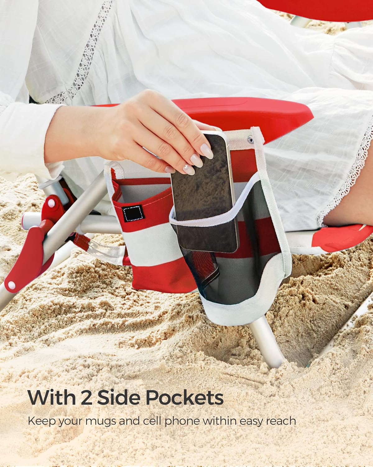 Folding Camping Chair Adjustable Reclining Beach Seat