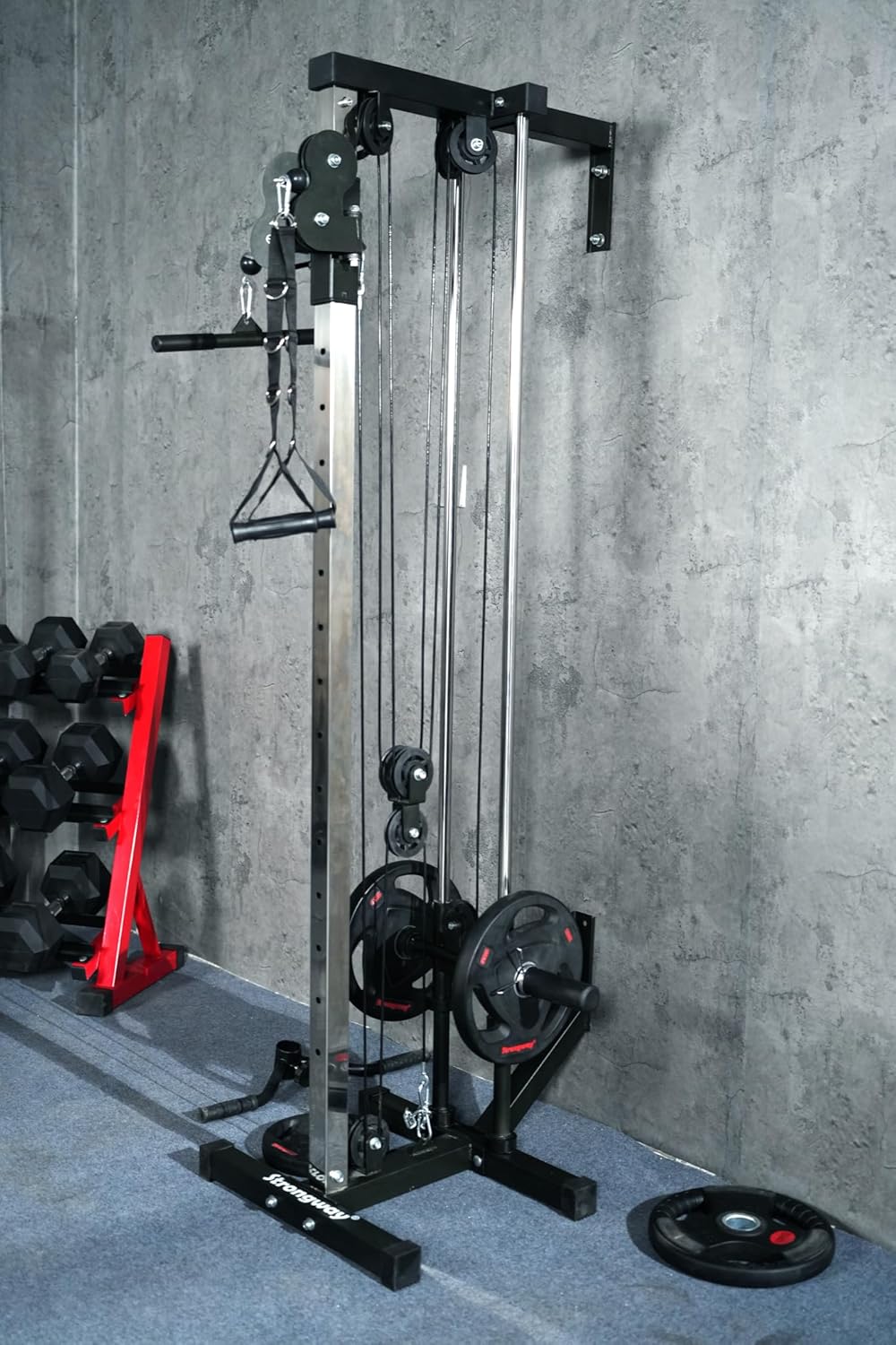 Wall Mounted Cable Crossover Home Gym Pulley Machine 250kg