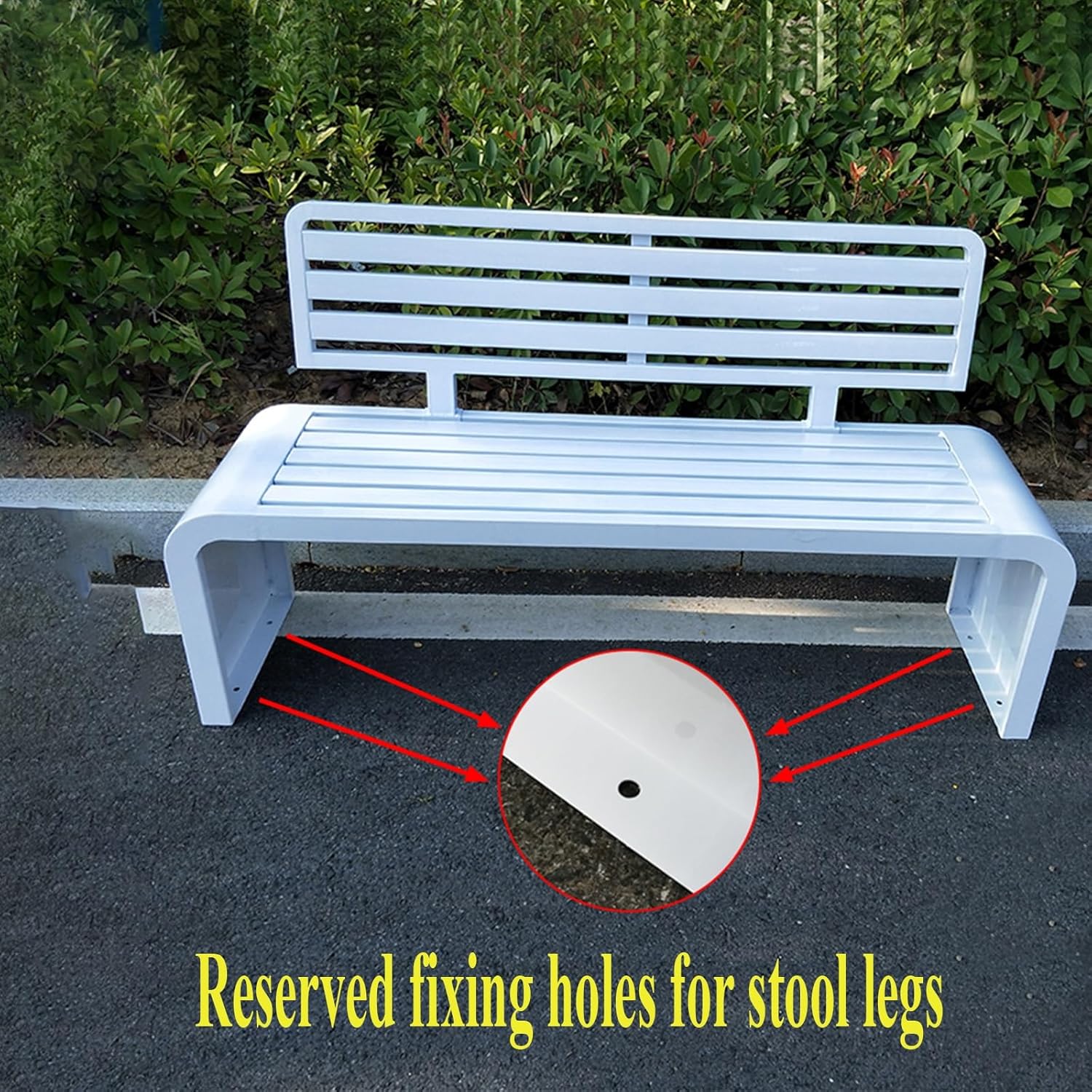 3 Seater Metal Garden Bench 150cm Weatherproof Patio Seat Orange