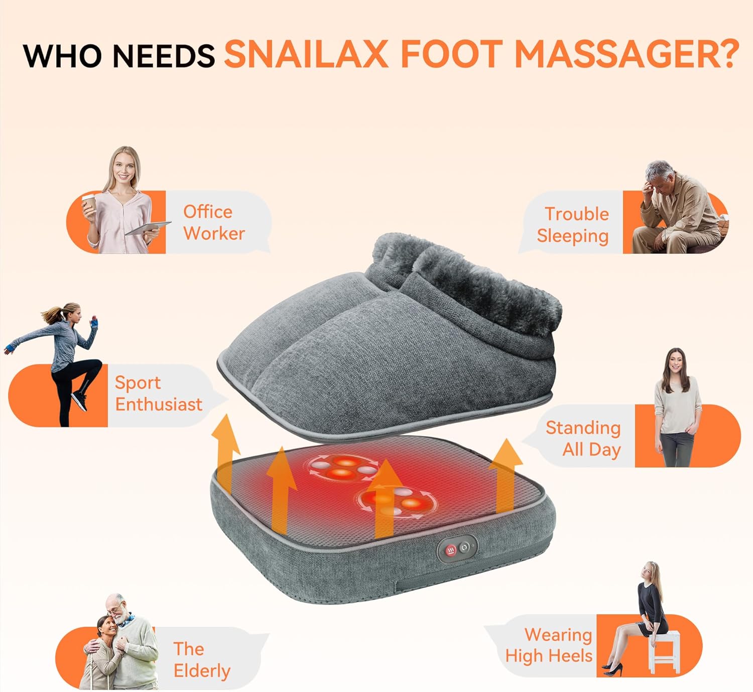 Shiatsu Foot and Back Massager Heat Remote Deep Kneading Relief