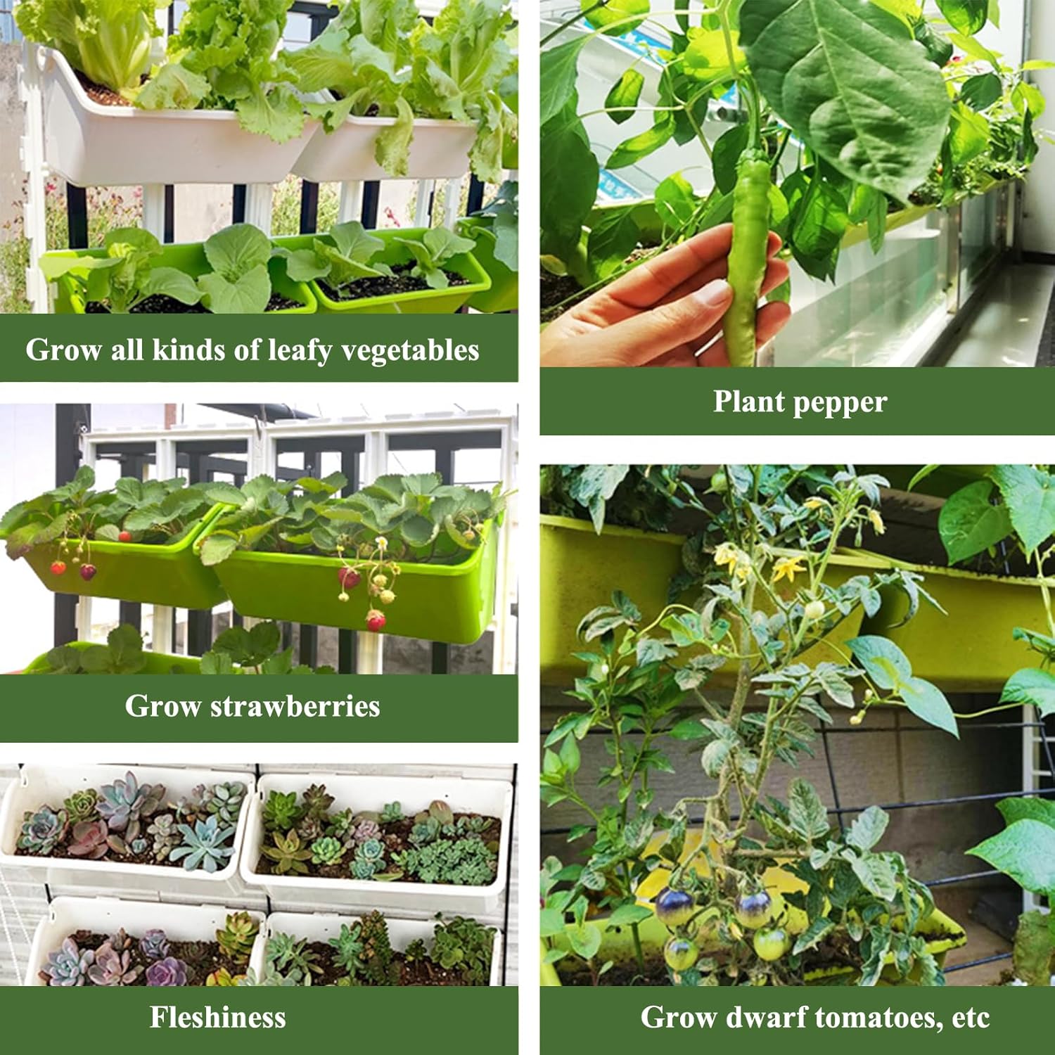 Vertical Hanging Planter Bags 8 Pack Self Watering Wall Garden