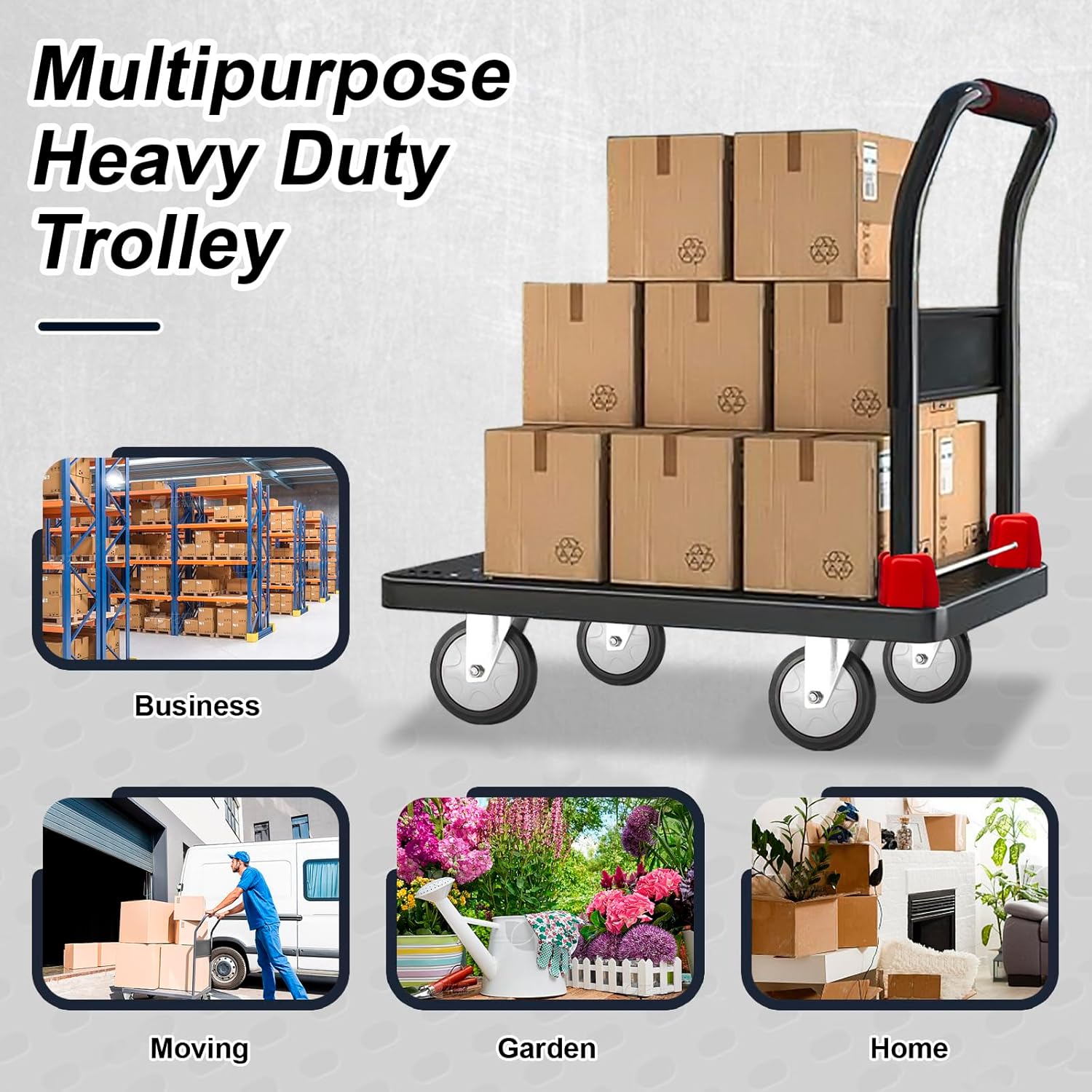 Heavy Duty Folding Platform Trolley 400KG Push Cart