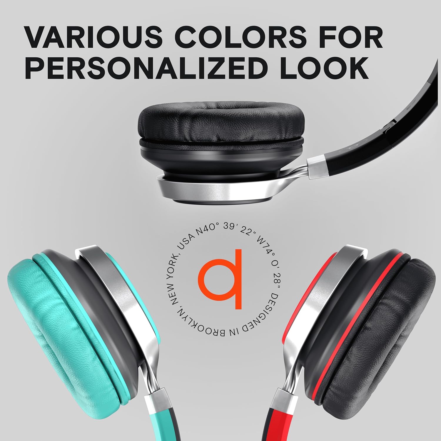 Wired On Ear Headphones With Mic Volume Control 3.5mm