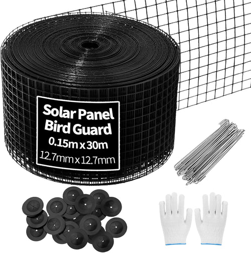 100ft Solar Panel Bird Mesh Kit 6in PVC Coated Pigeon Guard