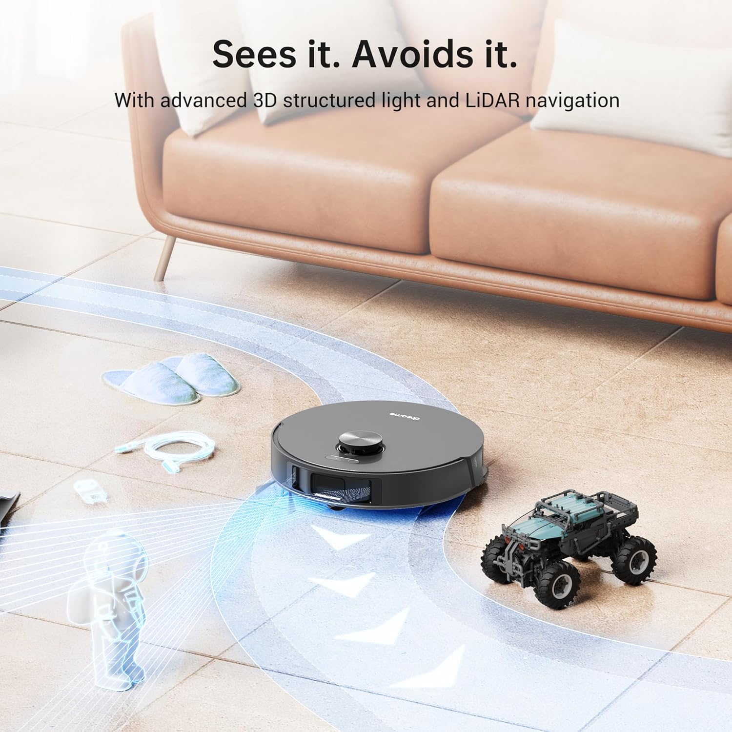 Robot Vacuum Mop 5300Pa LiDAR Mapping Smart Clean Pet Hair