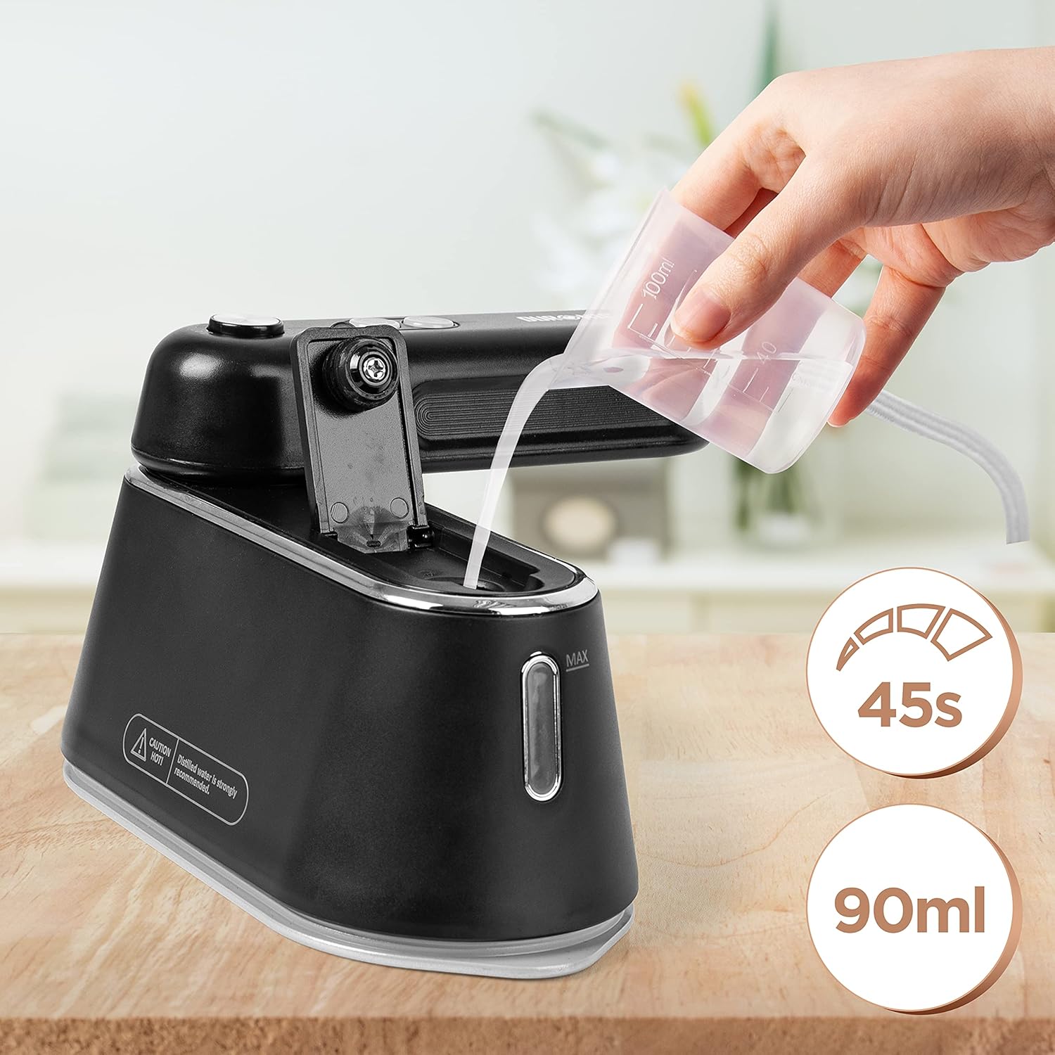 Travel Steam Iron Handheld 2in1 Fast Heat 45s Compact Wrinkle Remover