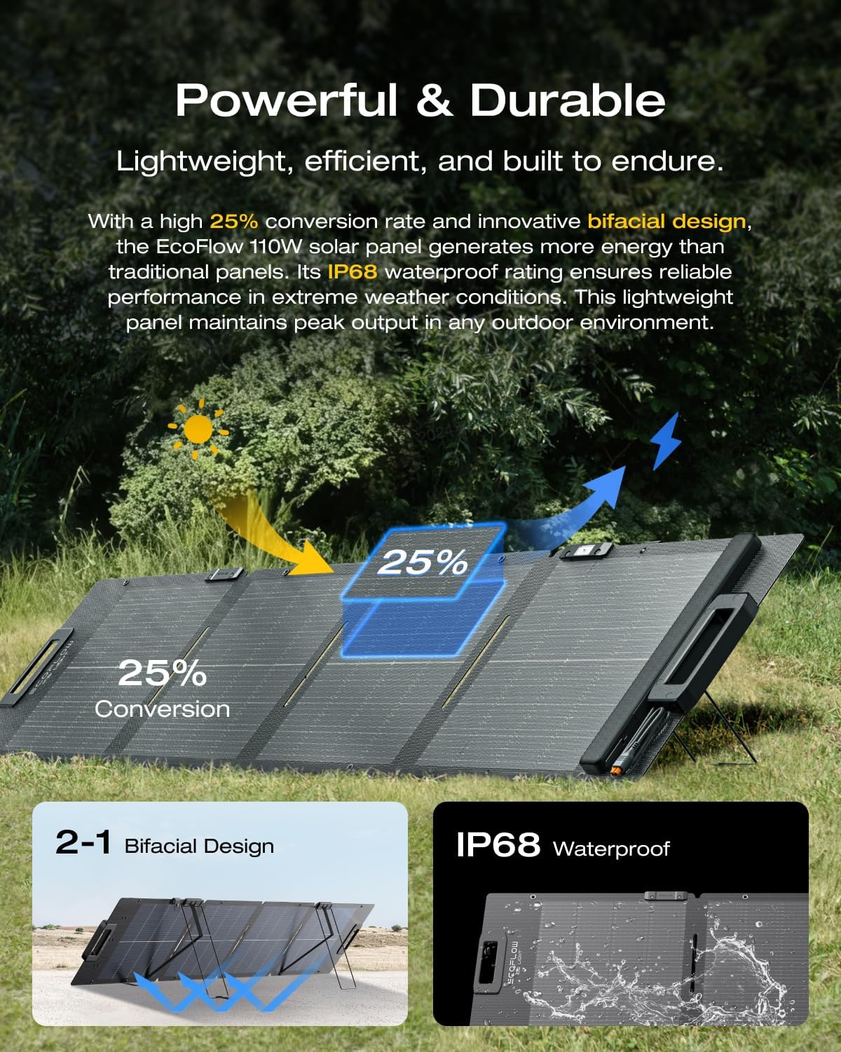 600W Portable Power Station 256Wh With 110W Solar Panel