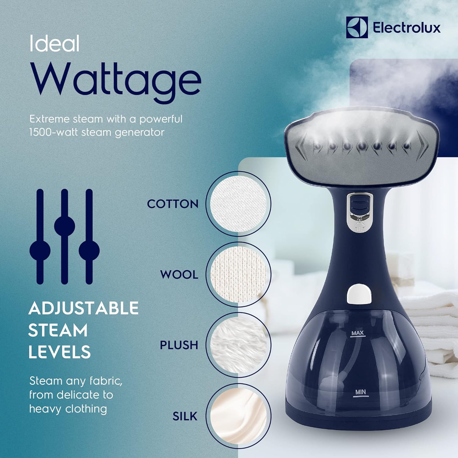 Handheld Garment Steamer 1500W 30s Heat 300ml Tank Portable