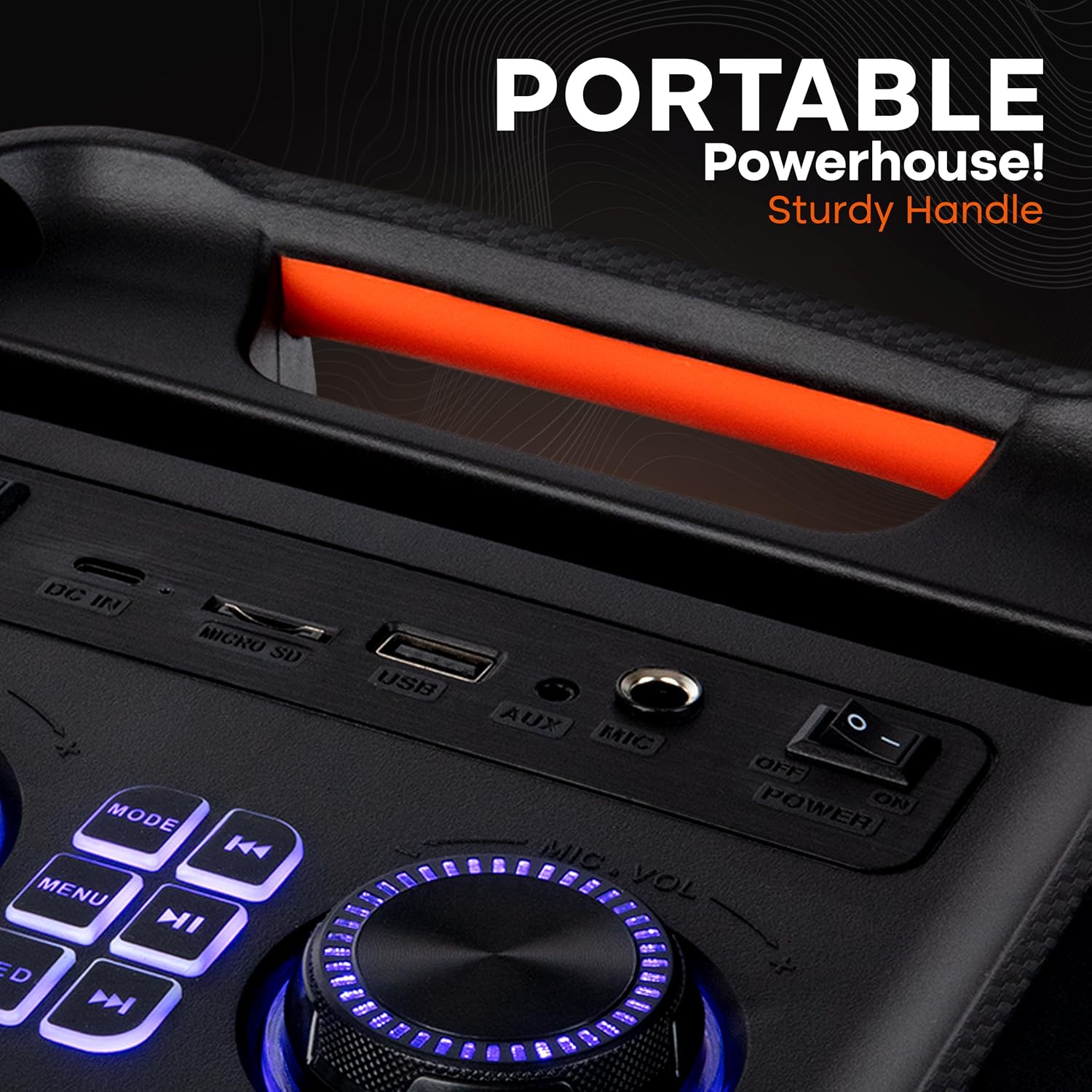 Portable Bluetooth Party Speaker 100W Bass TWS Wheels Outdoor