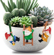 3Pcs Climbing Garden Gnomes Resin Tree Hugger Flower Pot Decor