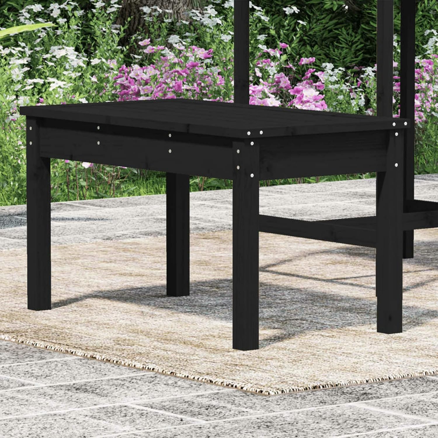 Wooden Garden Bench 80cm Pine Wood Outdoor Patio Park Seat