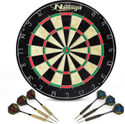 Bristle Dart Board Set Steel Tip Darts Sisal Rotating Ring
