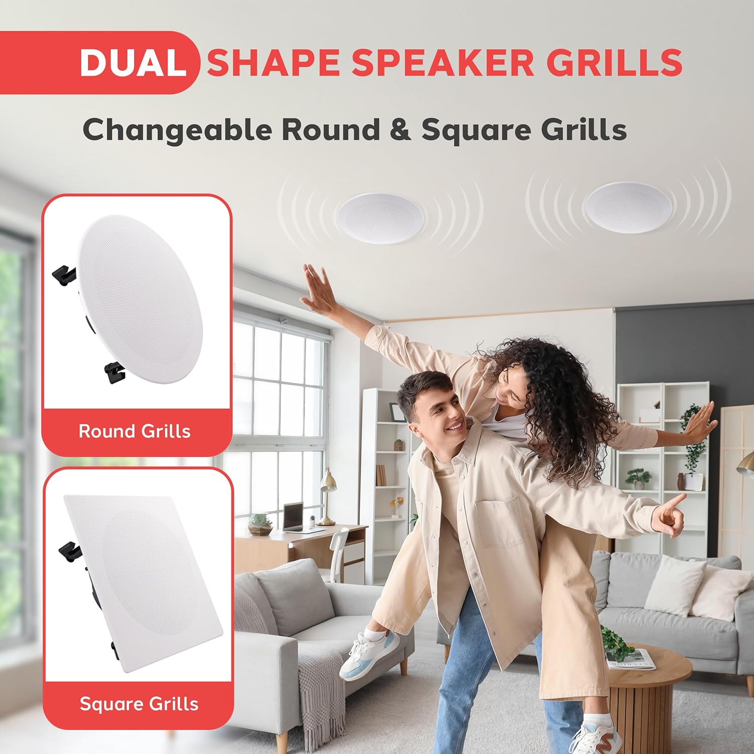 10 Inch In Ceiling Wall Speakers 300W Flush Mount Stereo Pair