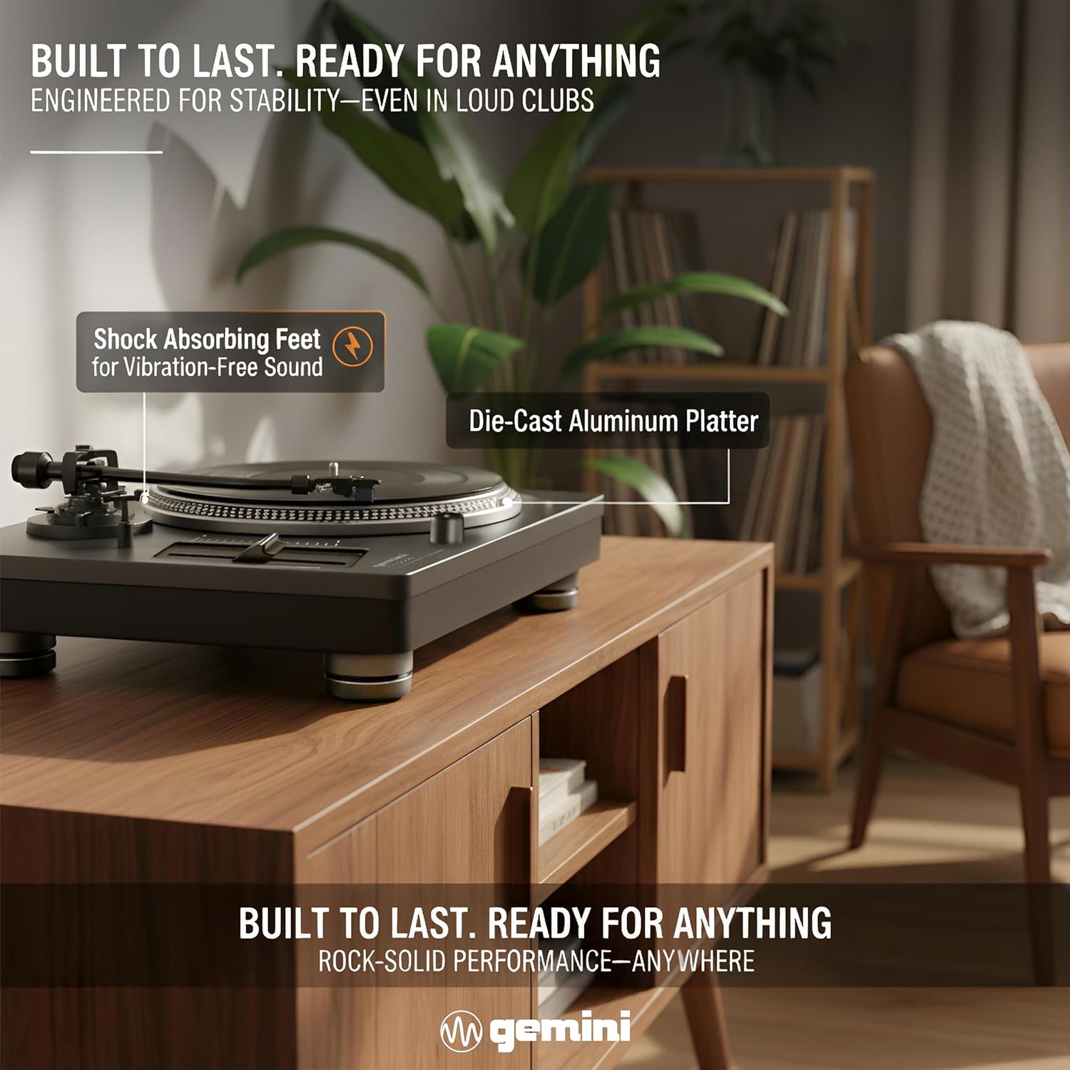 High Torque Direct Drive Turntable USB DJ Ready Black