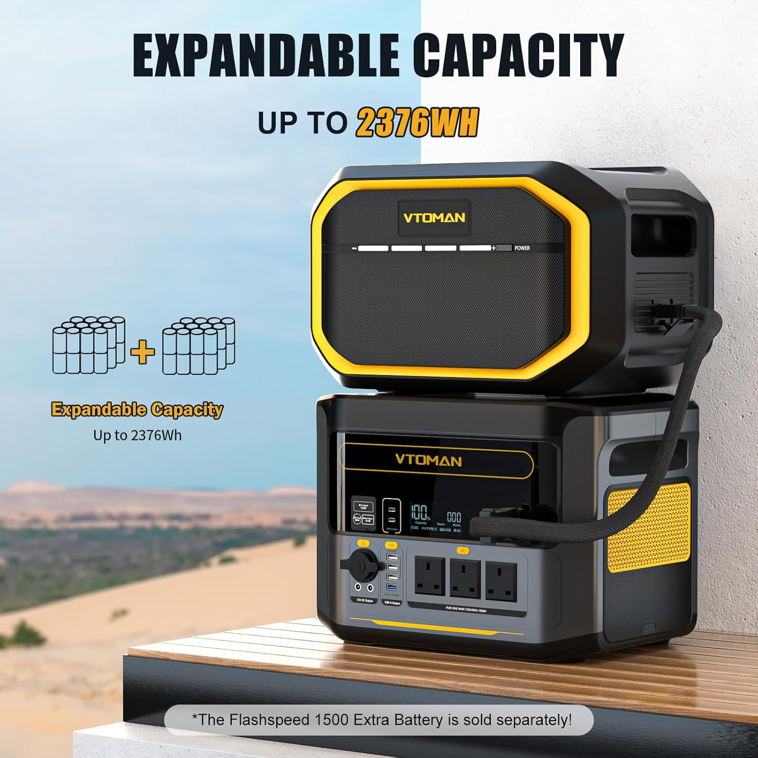 1000W Portable Solar Generator 828Wh With 400W Solar Panel