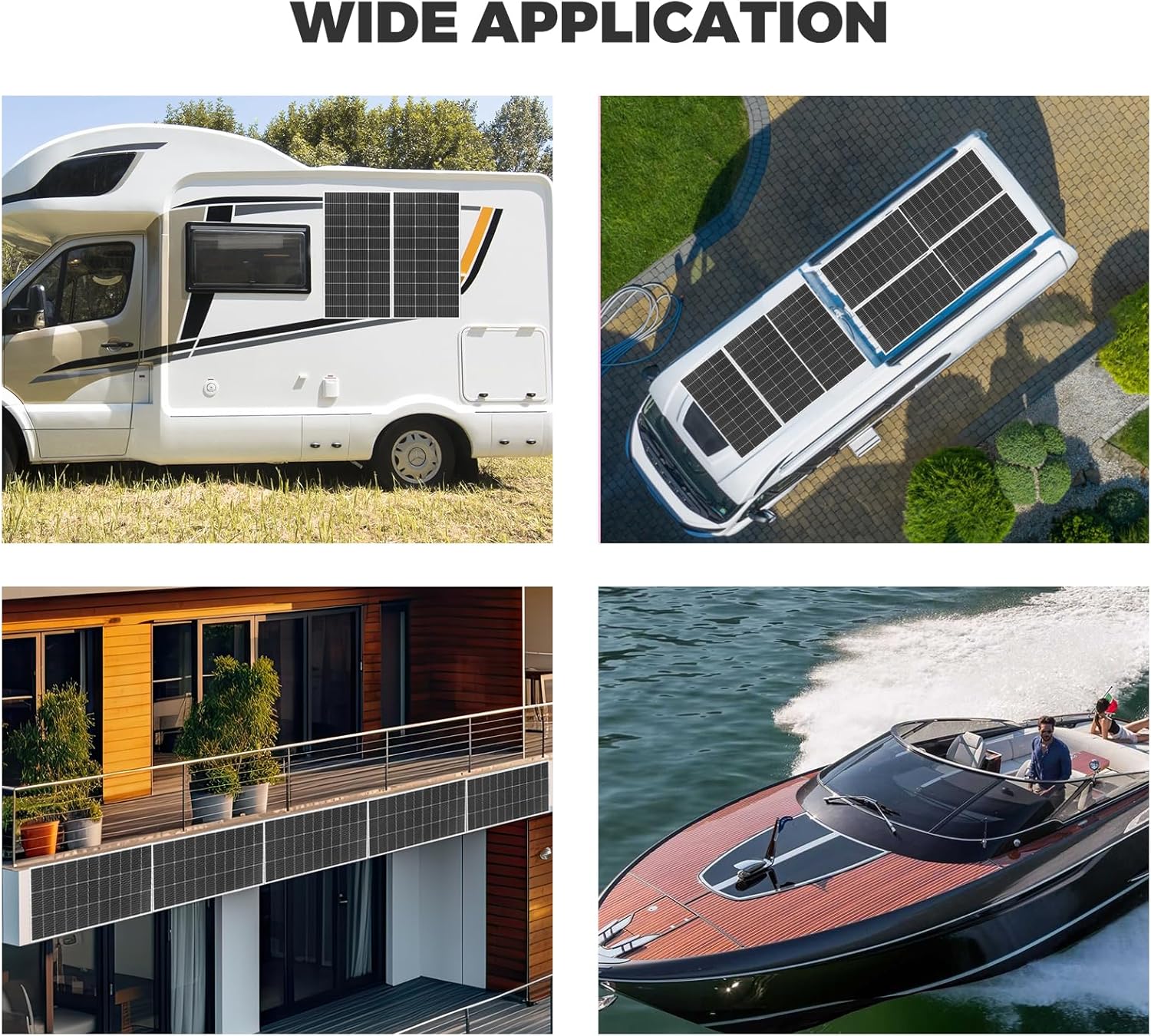 100W Solar Panel Kit 12V with Controller Mount Kit RV Boat Off Grid