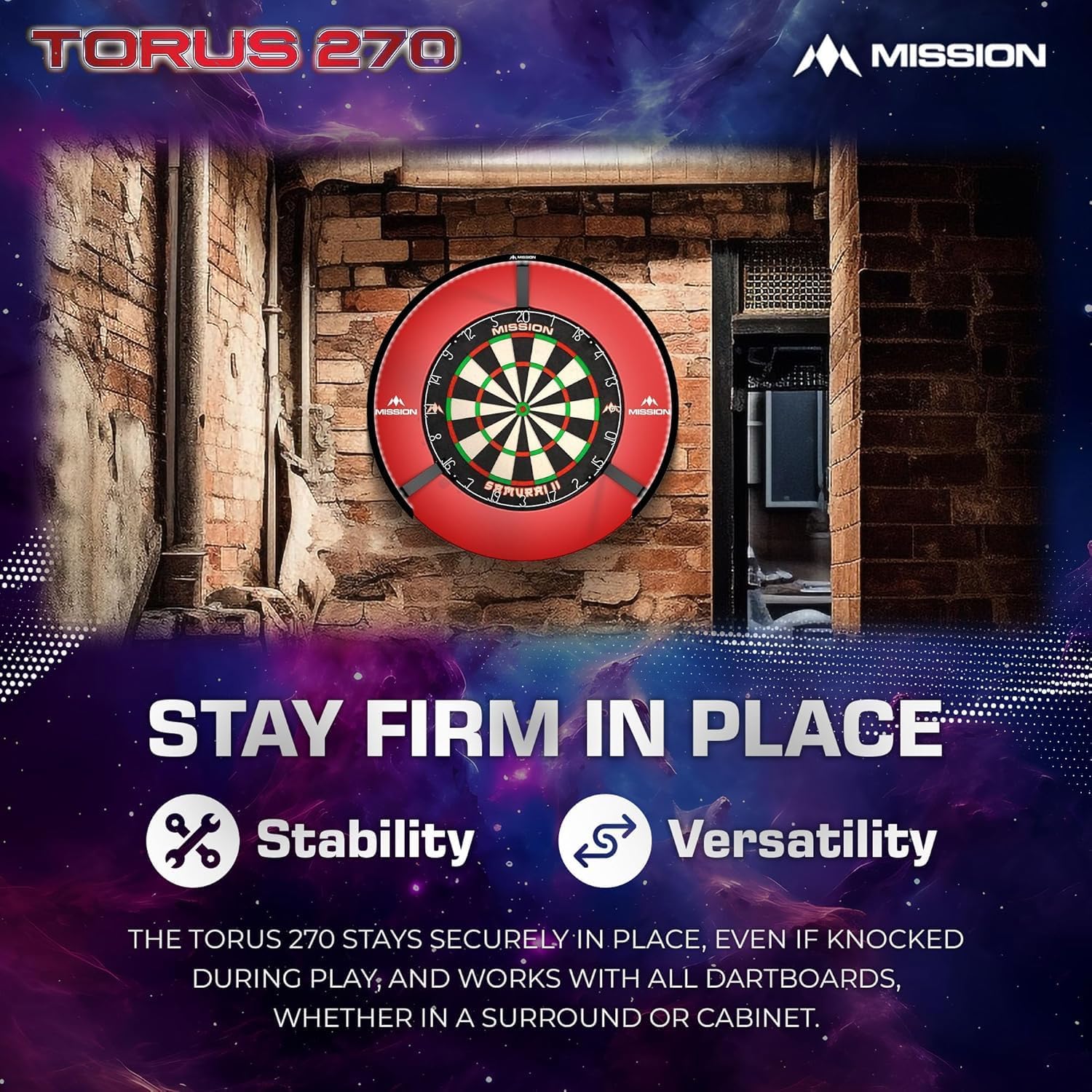 Dartboard LED Light 270 Ring Shadow Free Clip On Alloy Frame