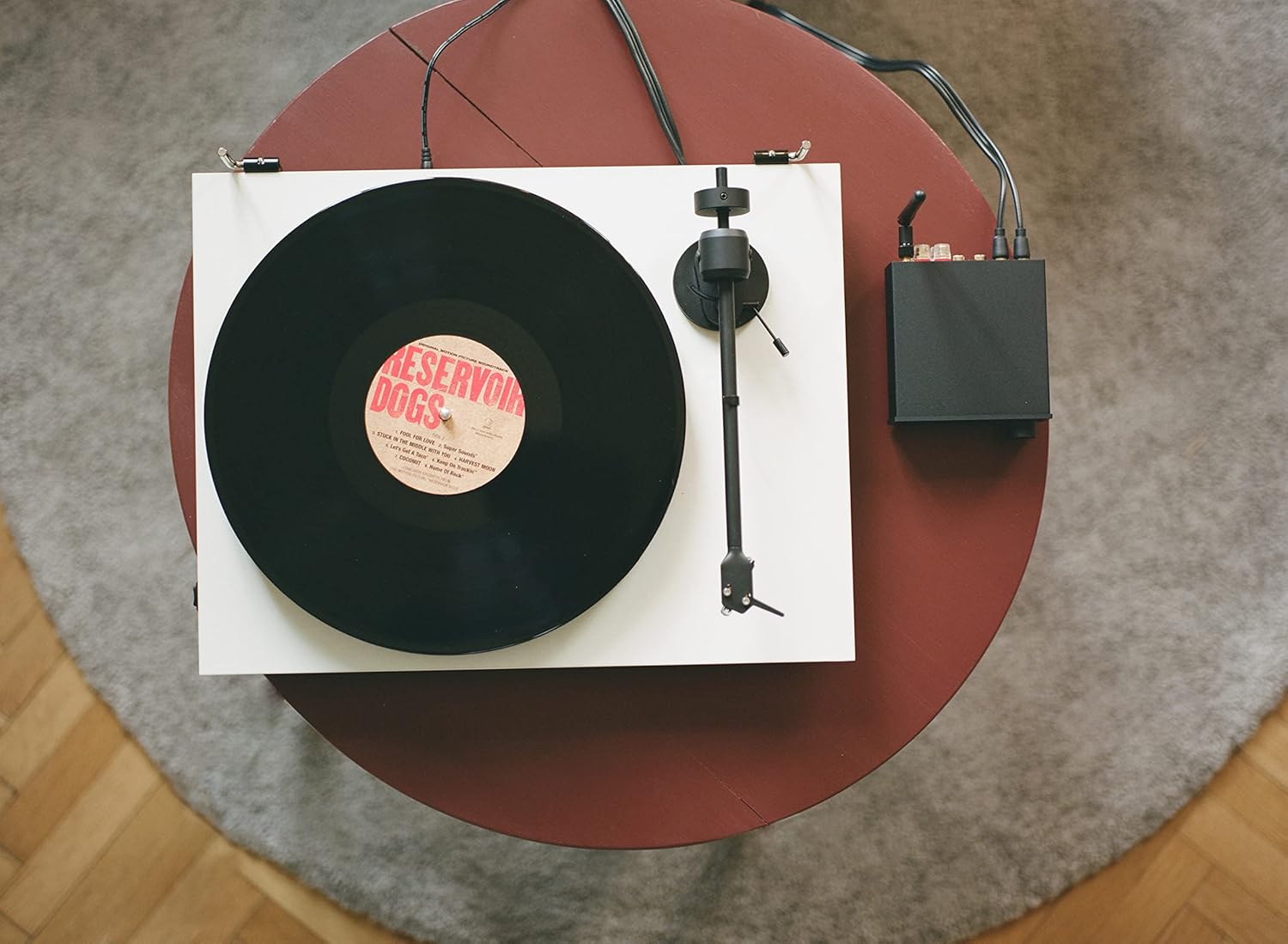 Bluetooth Belt Drive Record Player White 33 45 RPM Turntable