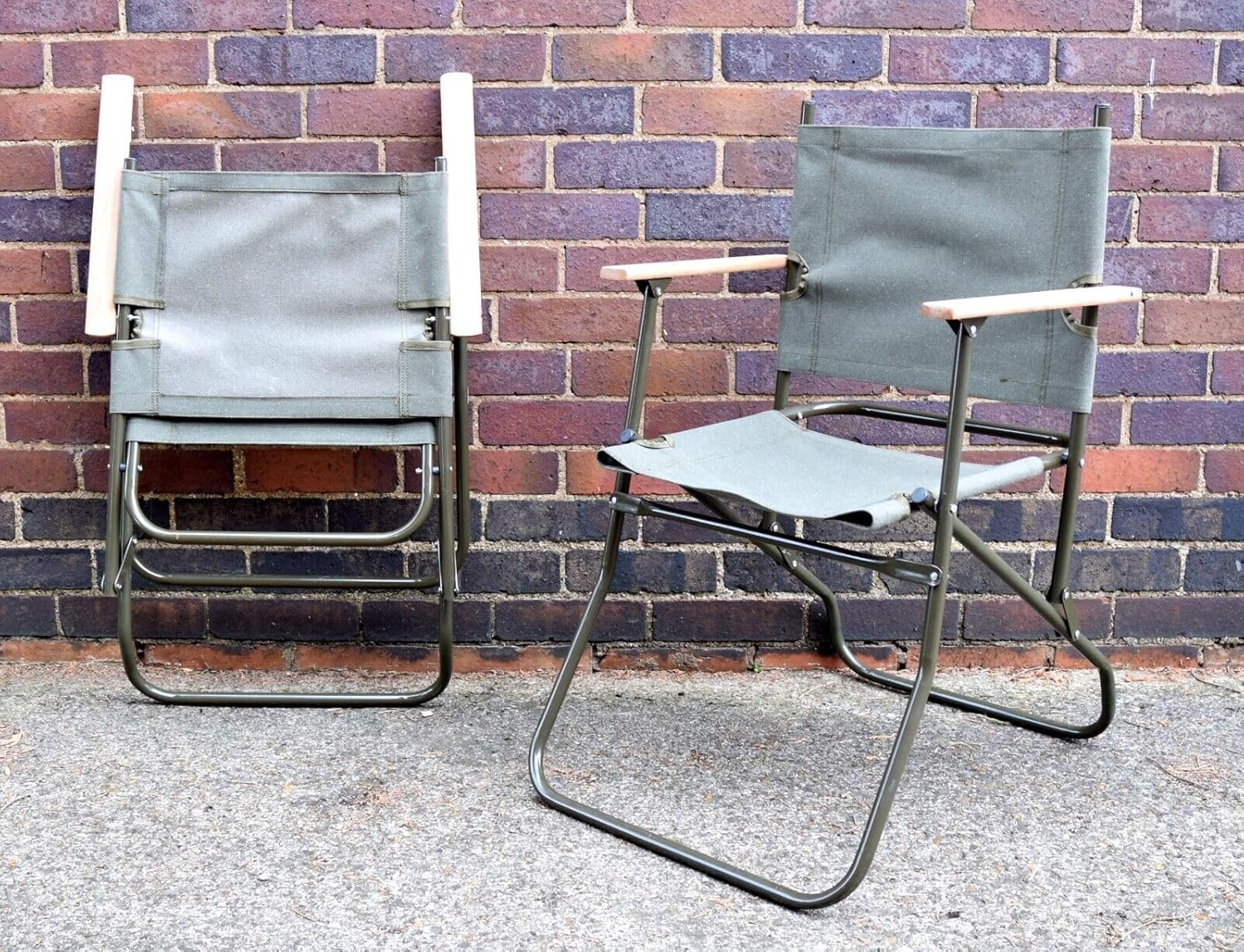 Lightweight Folding Camping Chair Canvas Seat Metal Frame
