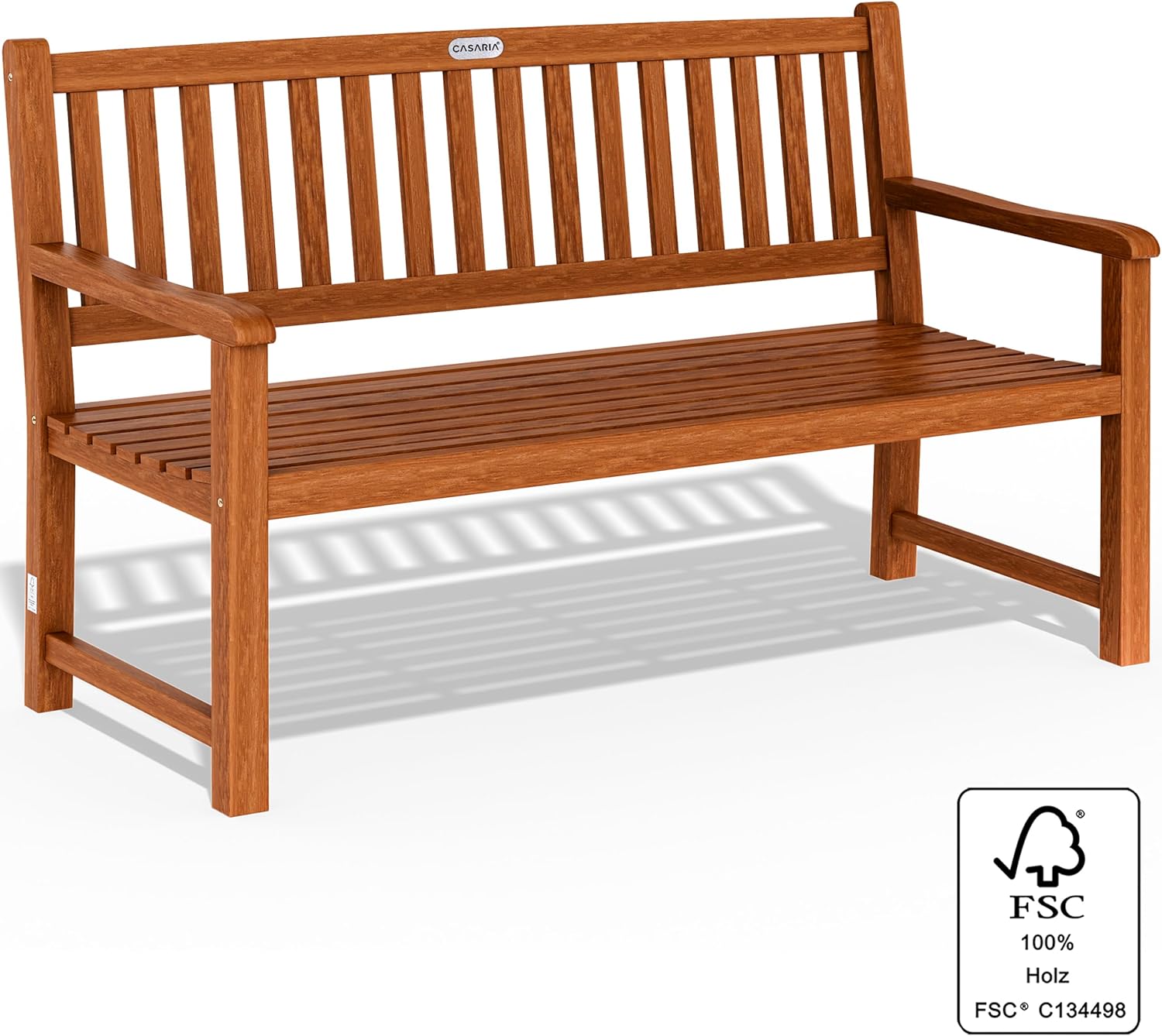 3 Seater Wooden Garden Bench 152cm Eucalyptus Outdoor Patio Bench