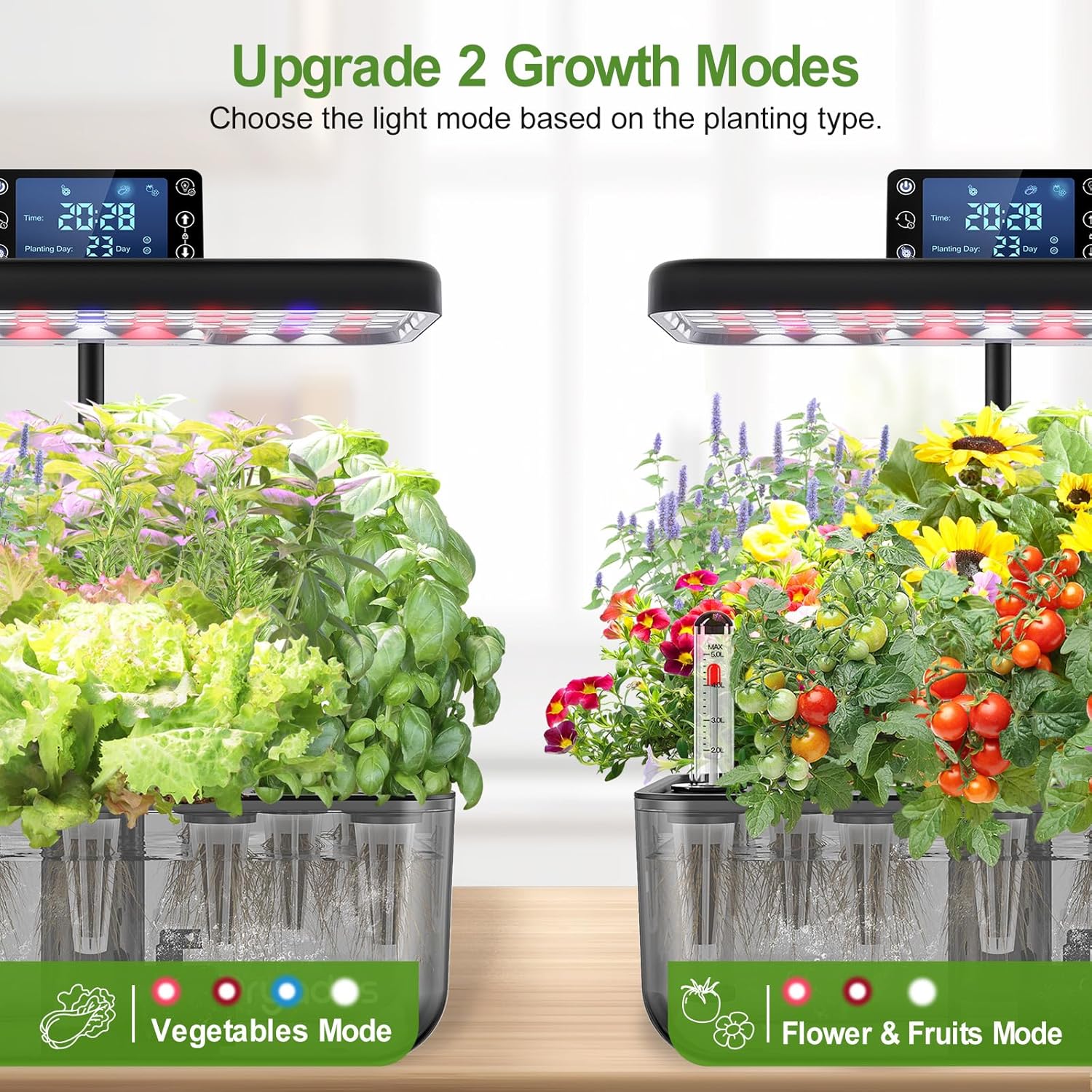 Hydroponic Growing System 12 Pods LED Indoor Herb Garden Kit