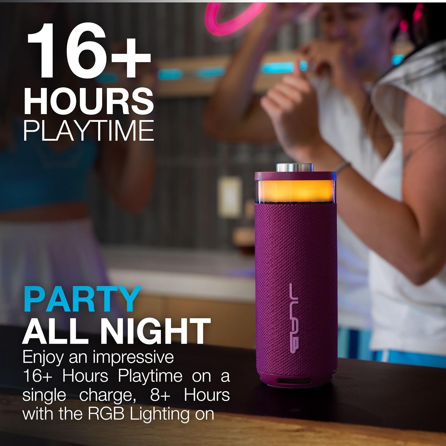Portable Bluetooth Party Speaker RGB Lights 16H Playtime Waterproof