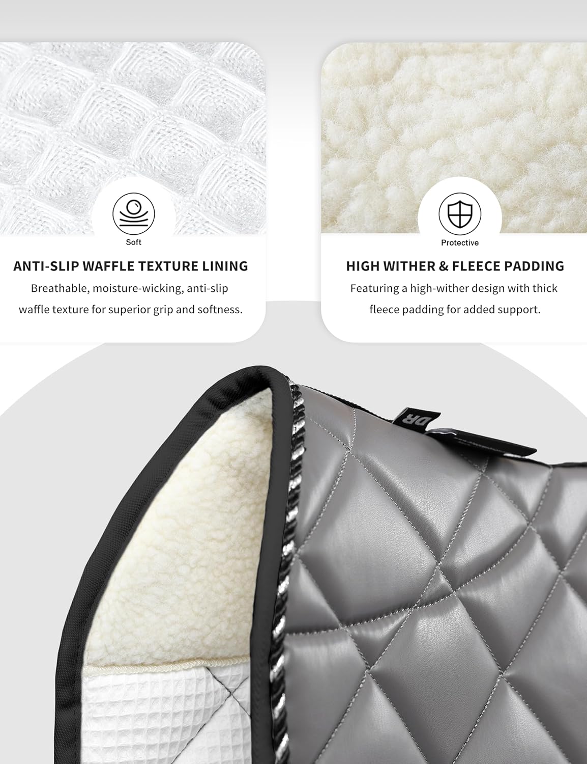 Leather Dressage Saddle Pad Waterproof Shock Absorbing