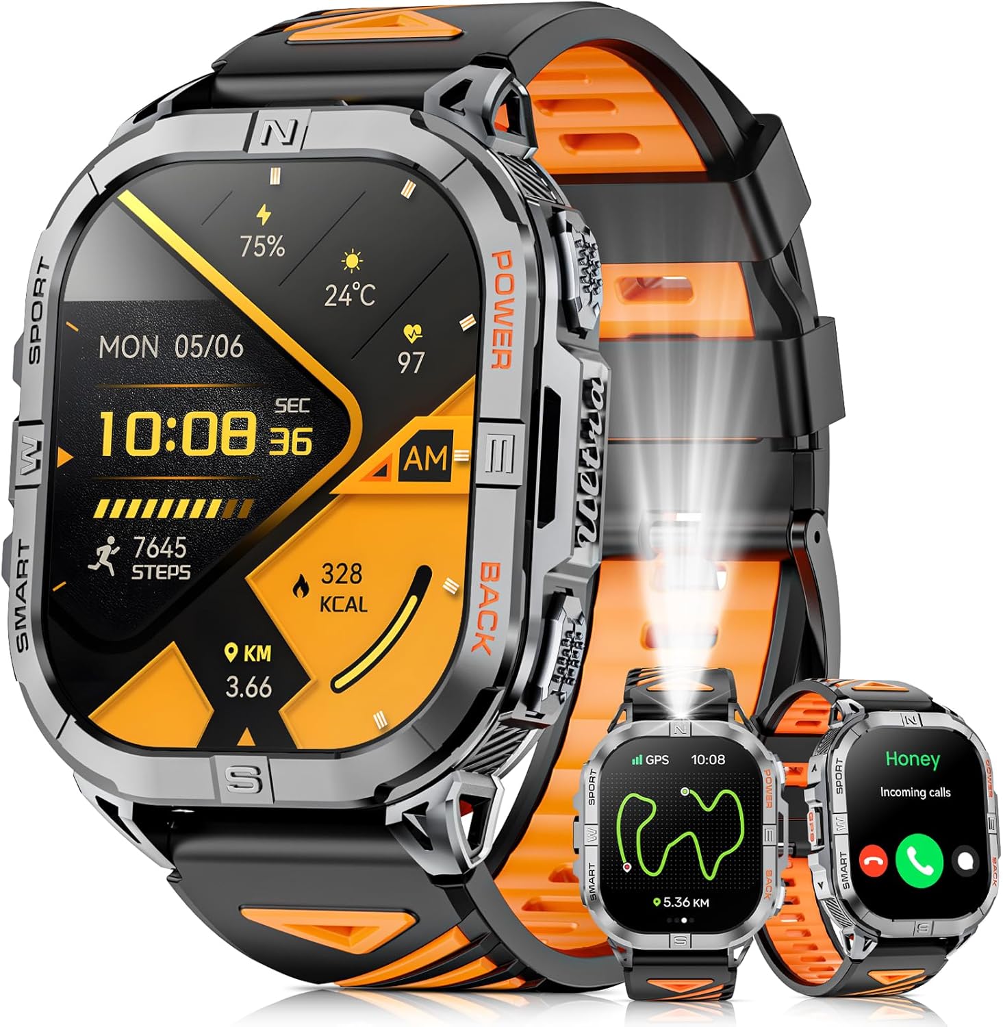 Military GPS Smart Watch 2.13 AMOLED Bluetooth Call
