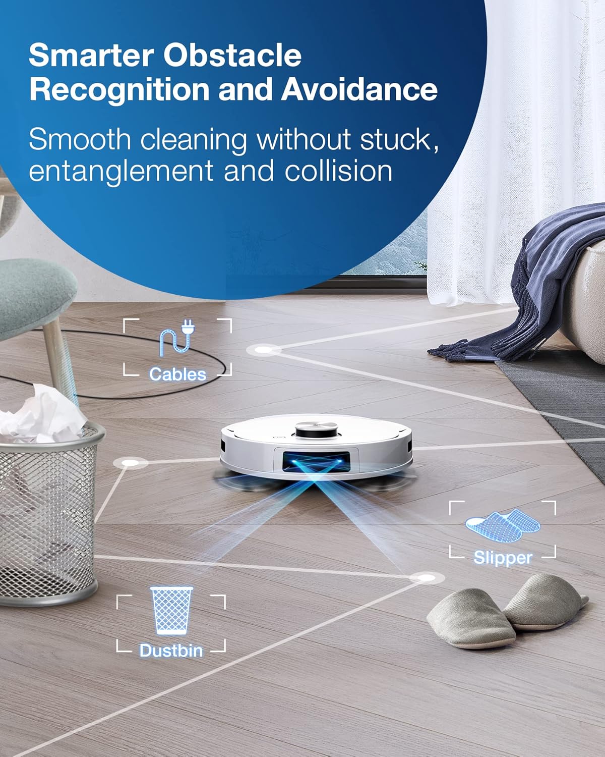 Robot Vacuum Mop Self Empty 3000Pa LiDAR Mapping Smart Clean