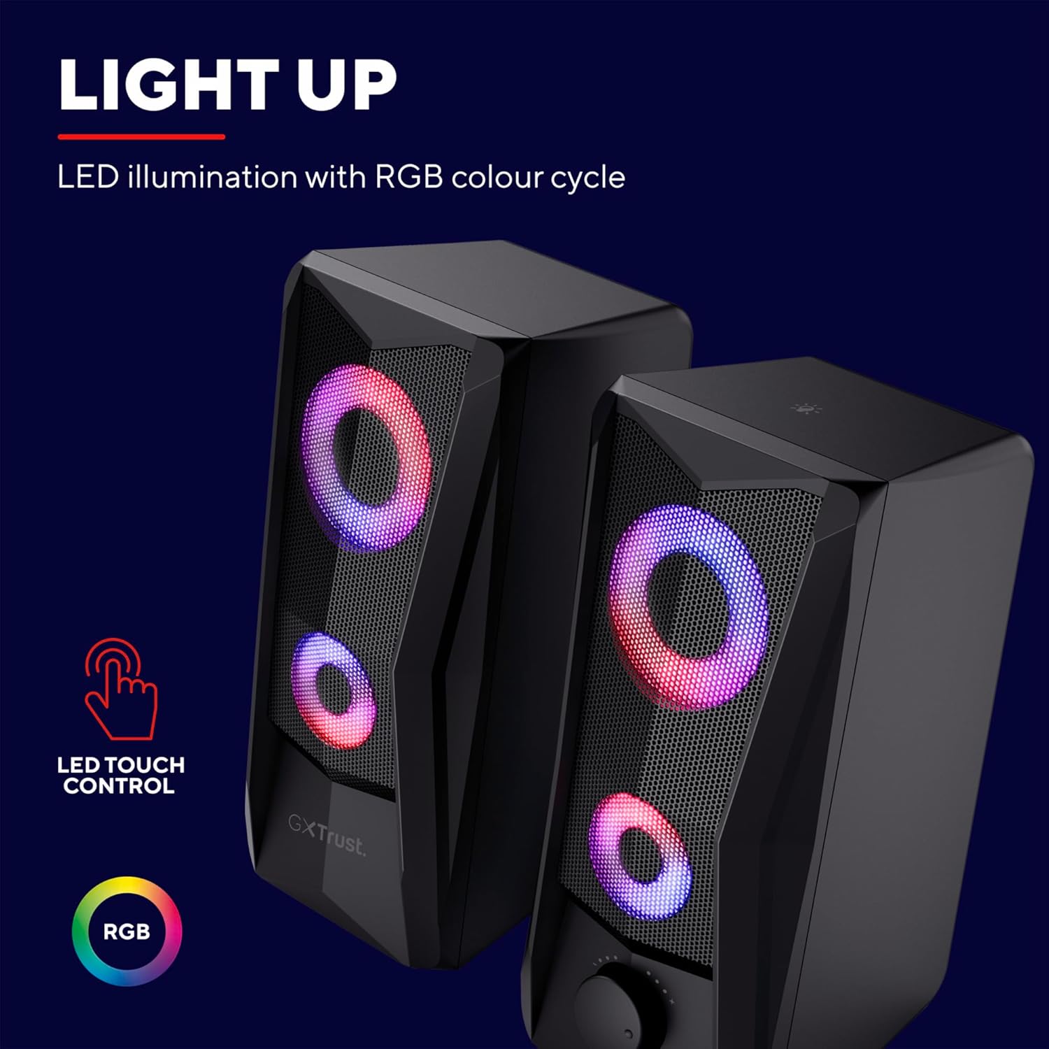 Gaming PC Speakers RGB Stereo USB Powered AUX Desktop