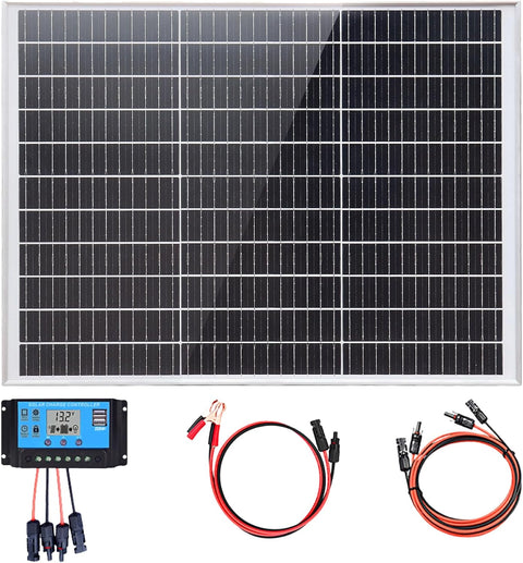 60W Solar Panel Kit 12V 24V Controller Boat Caravan Shed