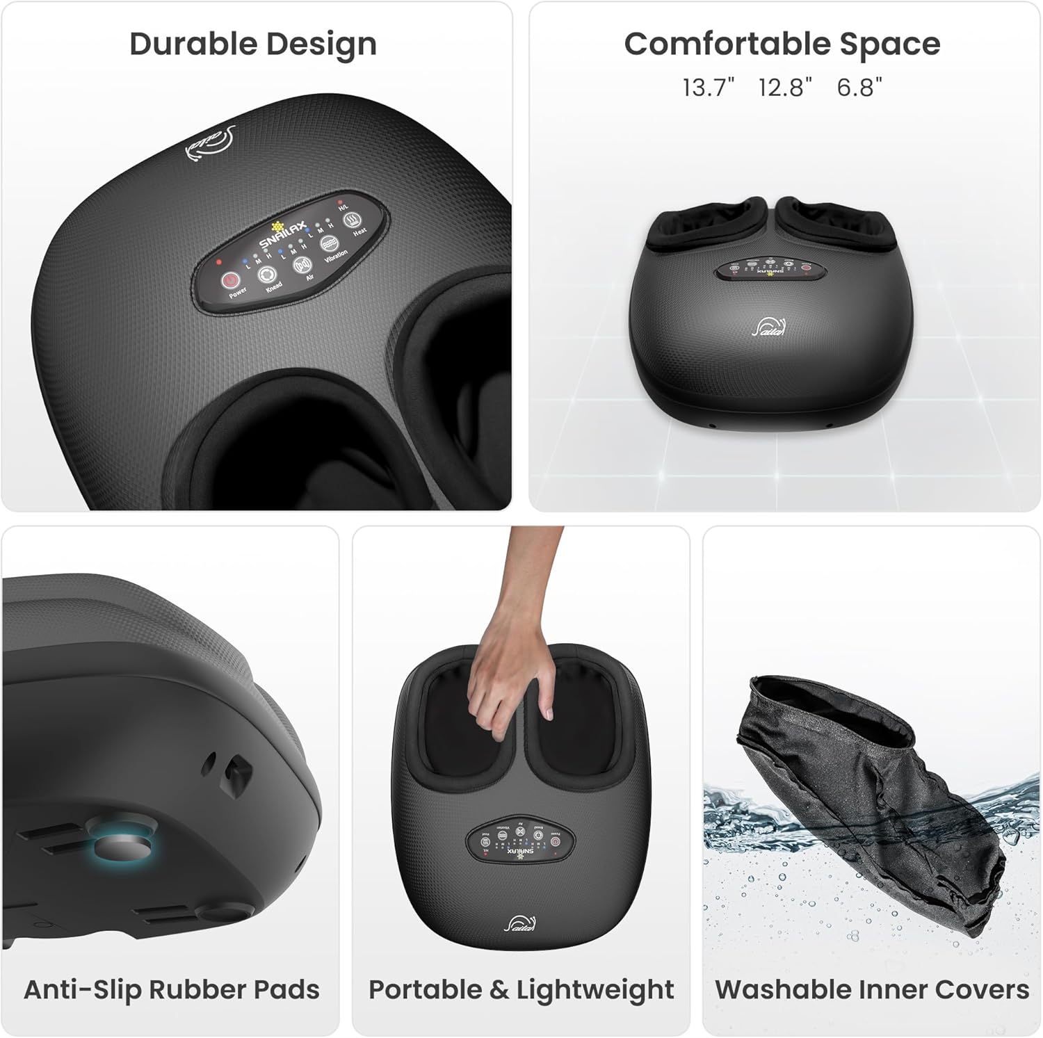Shiatsu Foot Massager Heat Compression Vibration Remote Pain Relief
