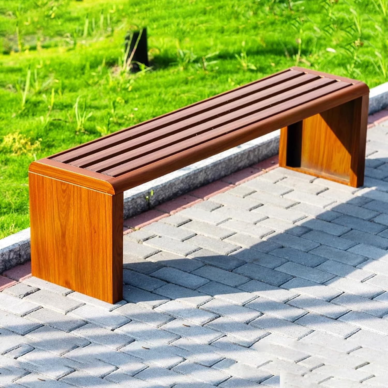 3 Seater Garden Bench 120cm Outdoor Patio Backless Seat Weatherproof