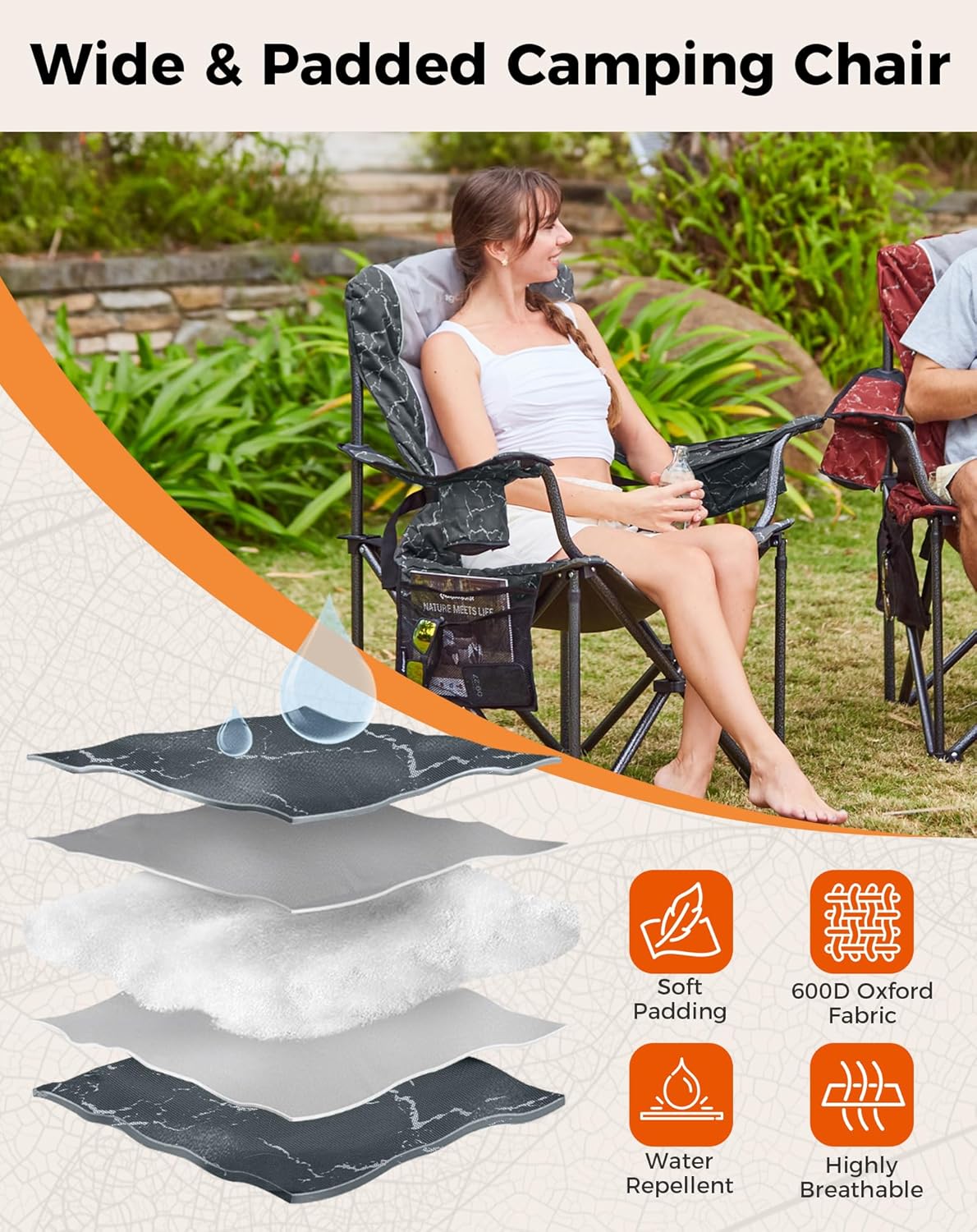 Oversized Camping Chair 205KG Cooler Green