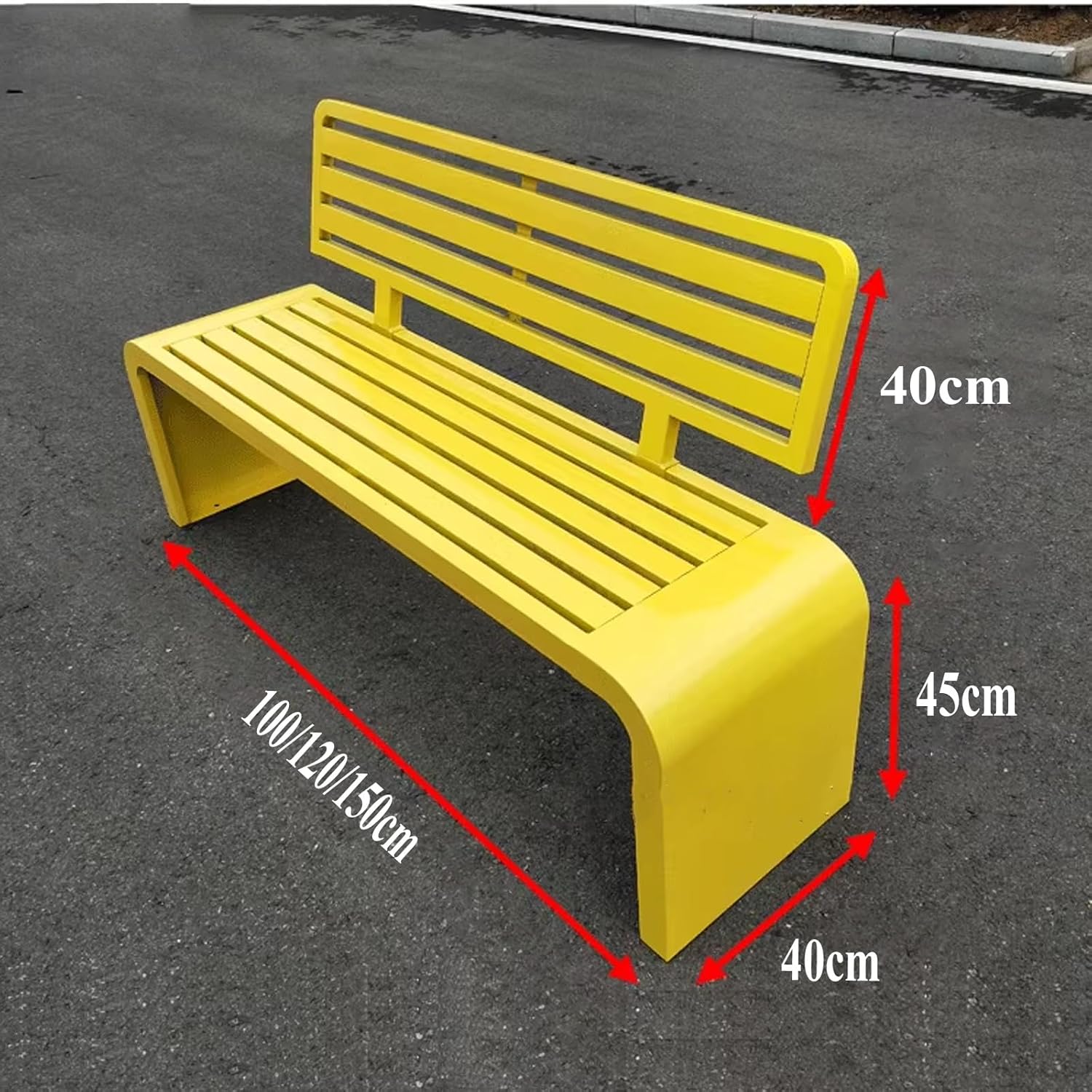 3 Seater Metal Garden Bench 150cm Weatherproof Patio Seat White
