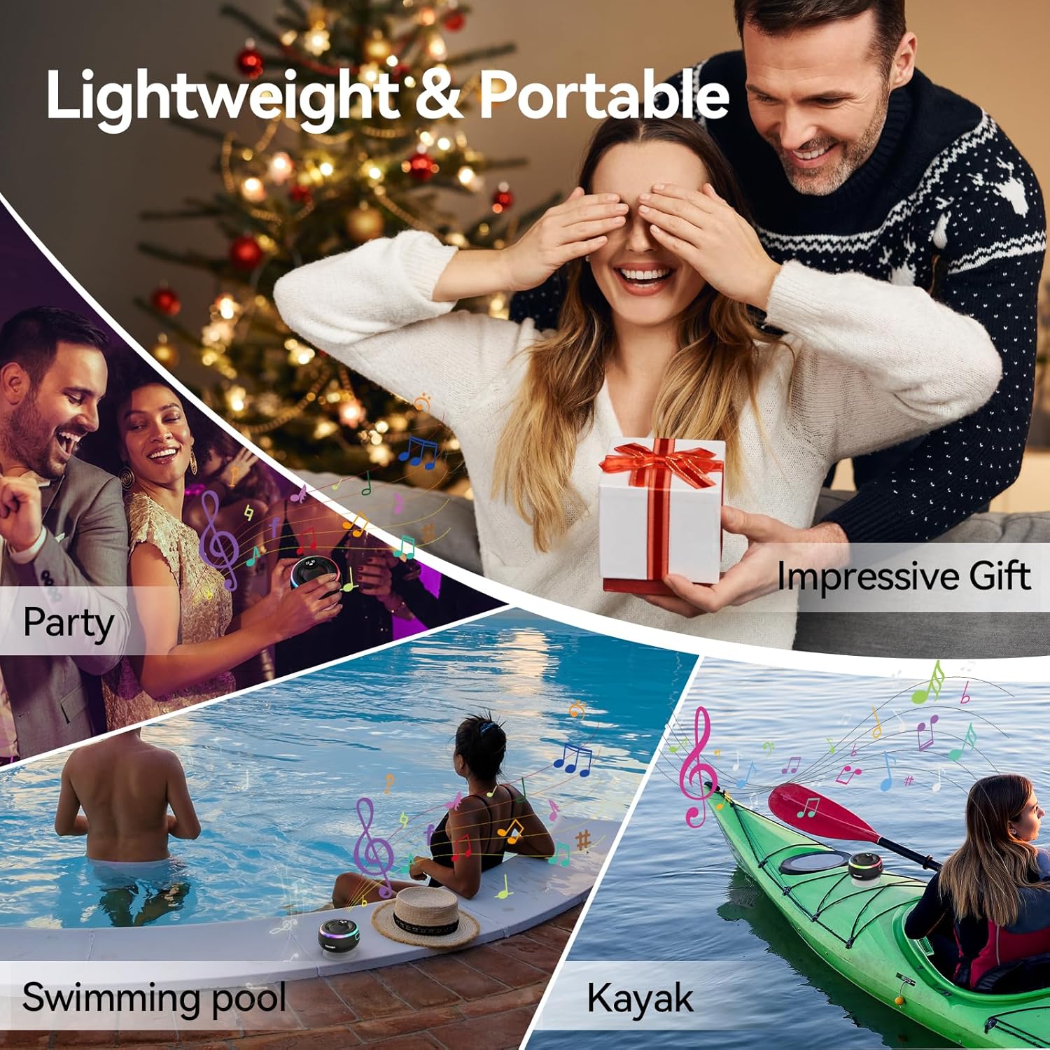 Bluetooth Shower Speaker Waterproof IPX7 Suction Cup RGB