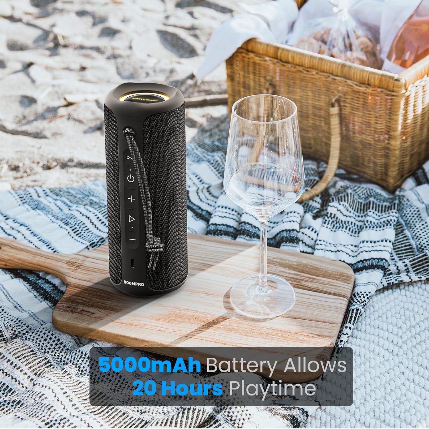 Bluetooth Speaker 36W Portable Stereo Bass Waterproof IPX7 RGB