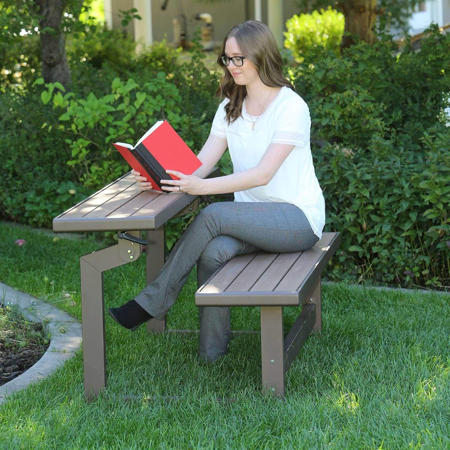 Convertible Garden Bench to Picnic Table Outdoor Seat 140cm