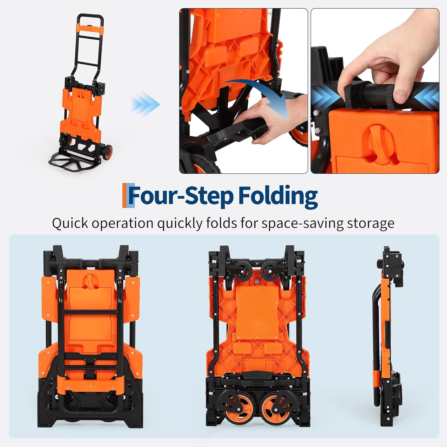2 in 1 Folding Sack Truck Trolley 150KG Telescopic Handle