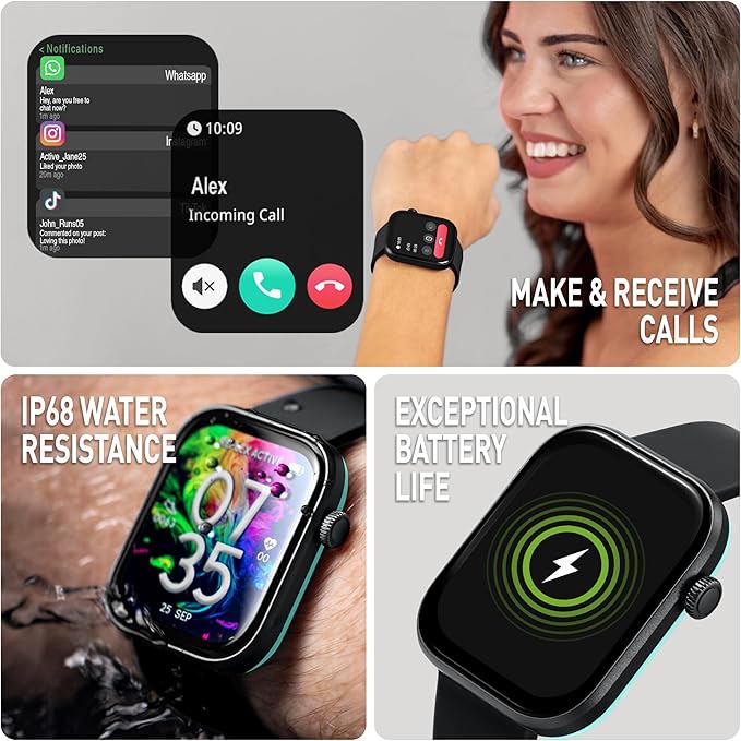 AMOLED Calling Smart Watch 1.85 Charcoal Strap