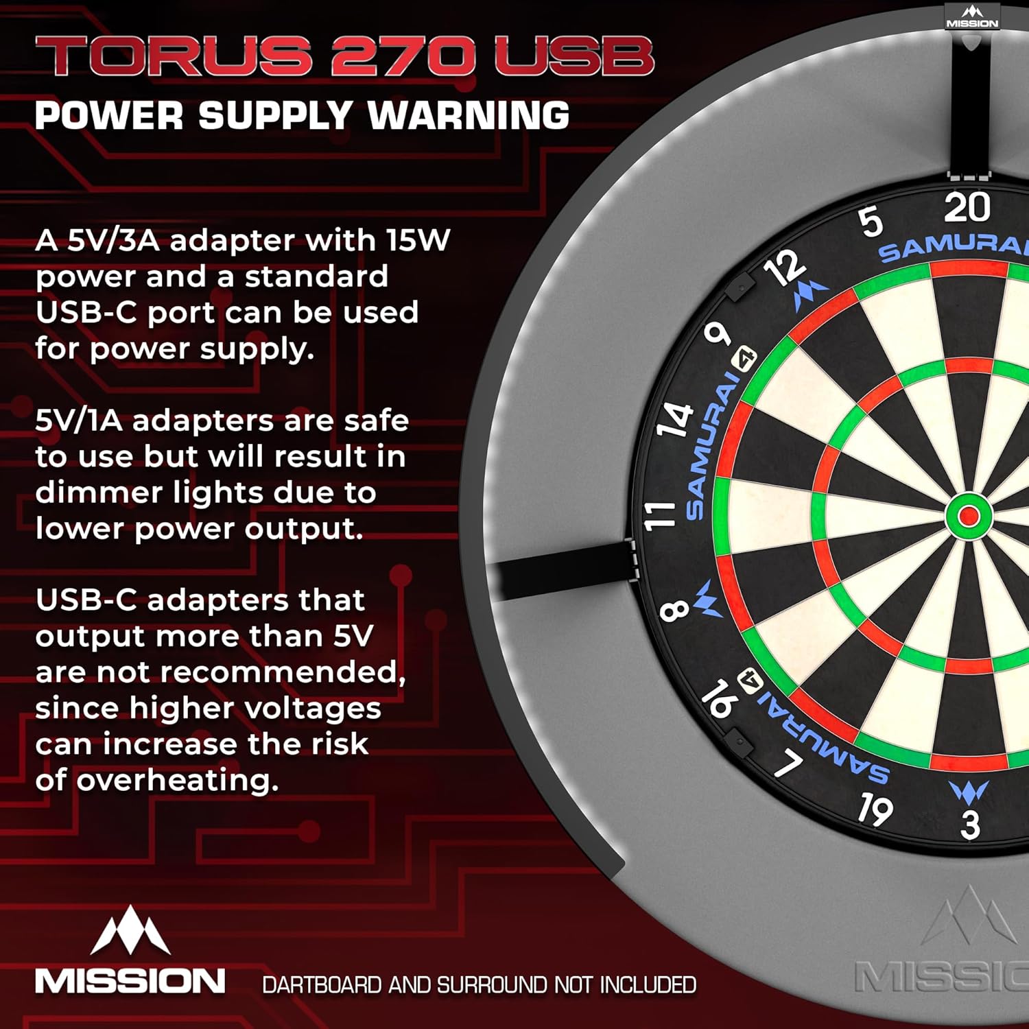 Dart Board LED Light 270 Degree Shadow Free Clip On System