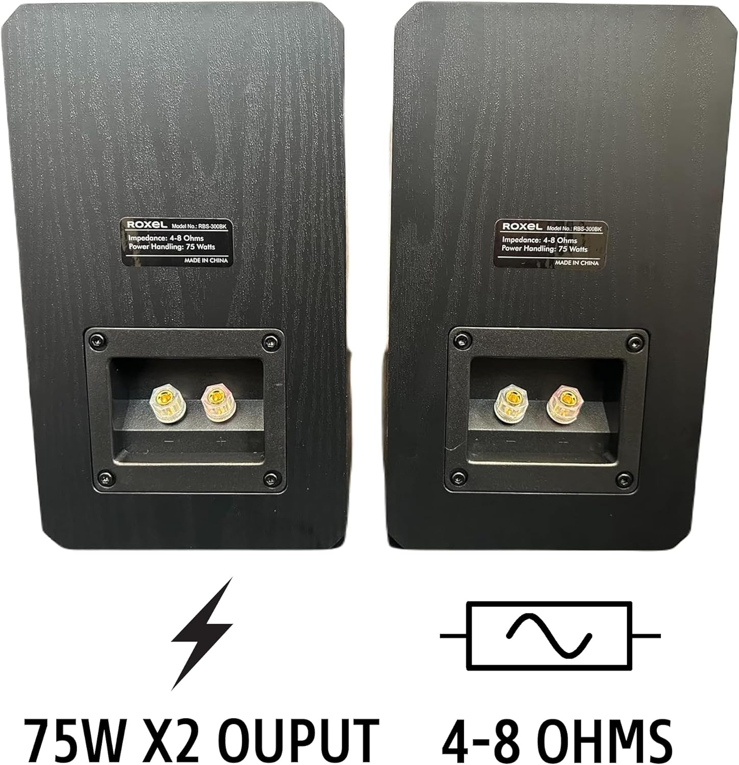 150W Passive Bookshelf Speakers 4" Carbon Woofer Silk Tweeter