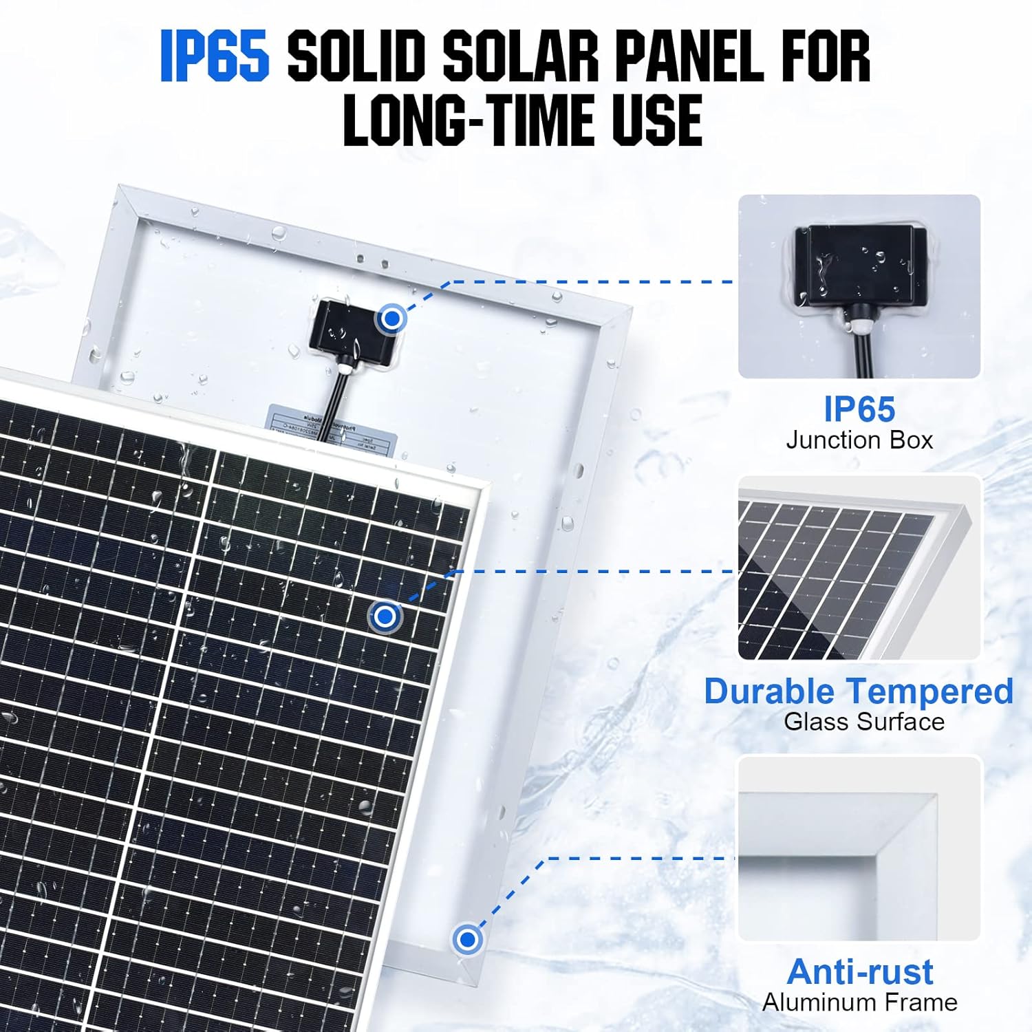 25W 12V Solar Panel Kit 8Ah Battery 10A Controller
