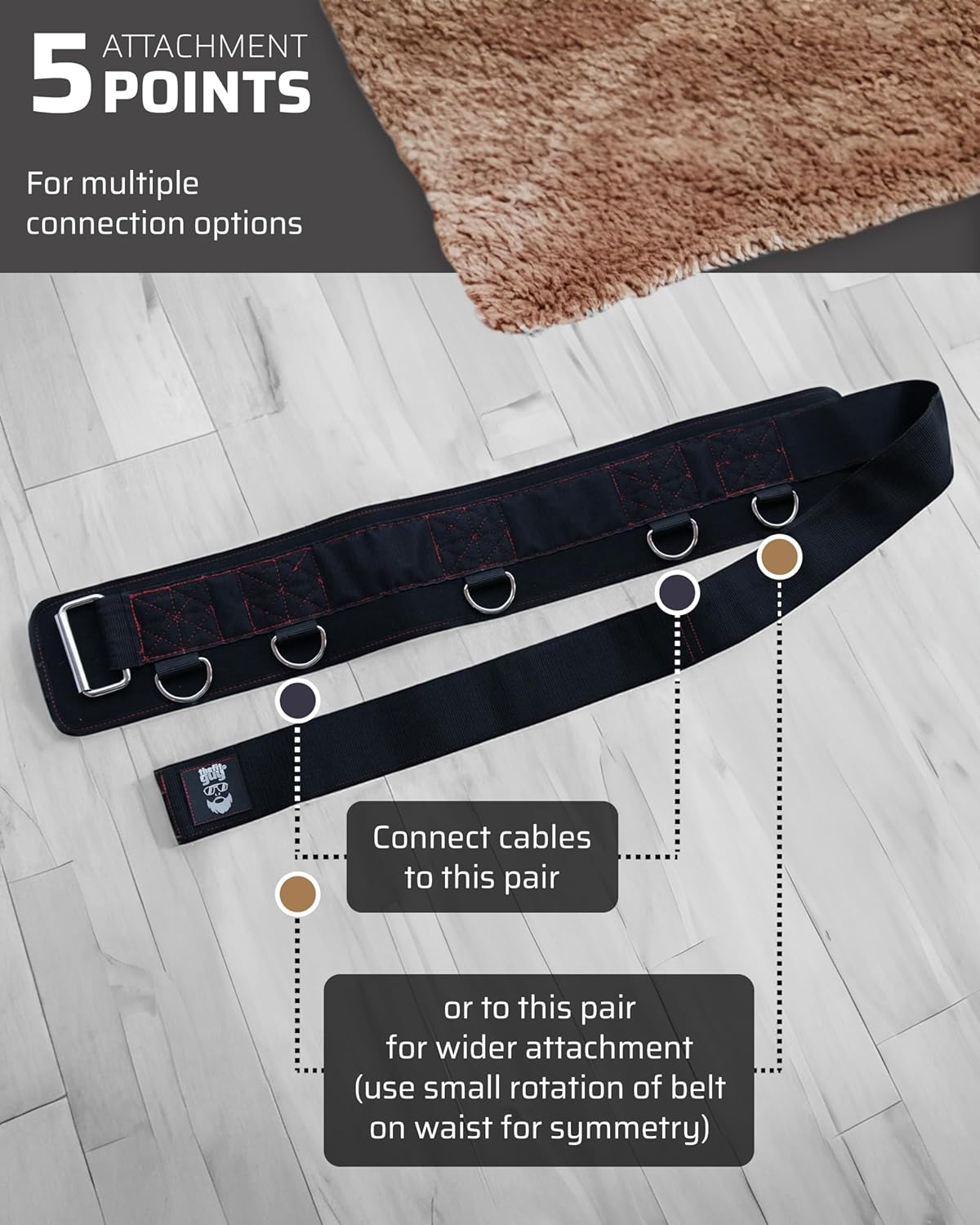 Cable Machine Squat Hip Thrust Belt Gym Attachment Adjustable