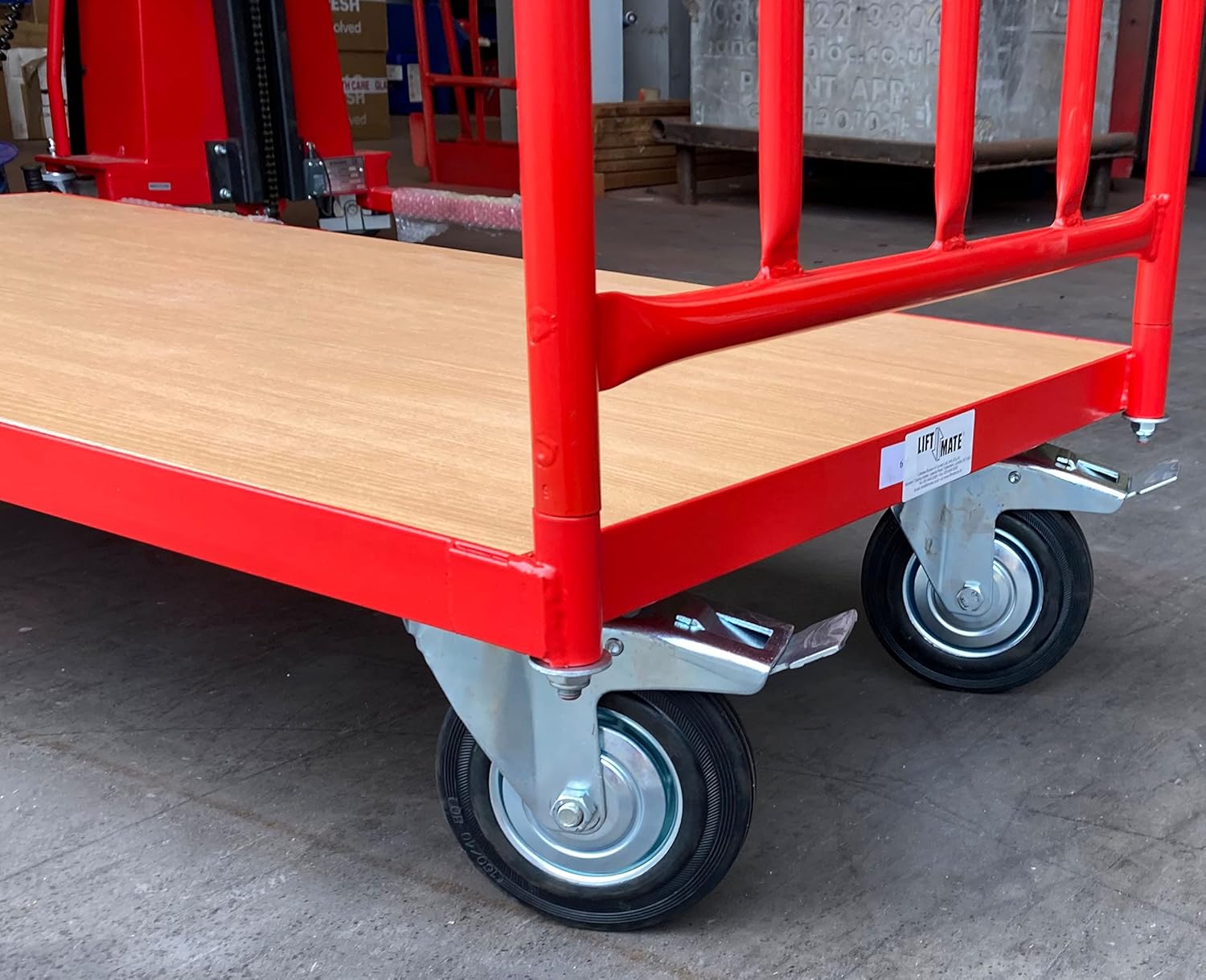 Heavy Duty Steel Flatbed Trolley 300KG Long Deck Cart
