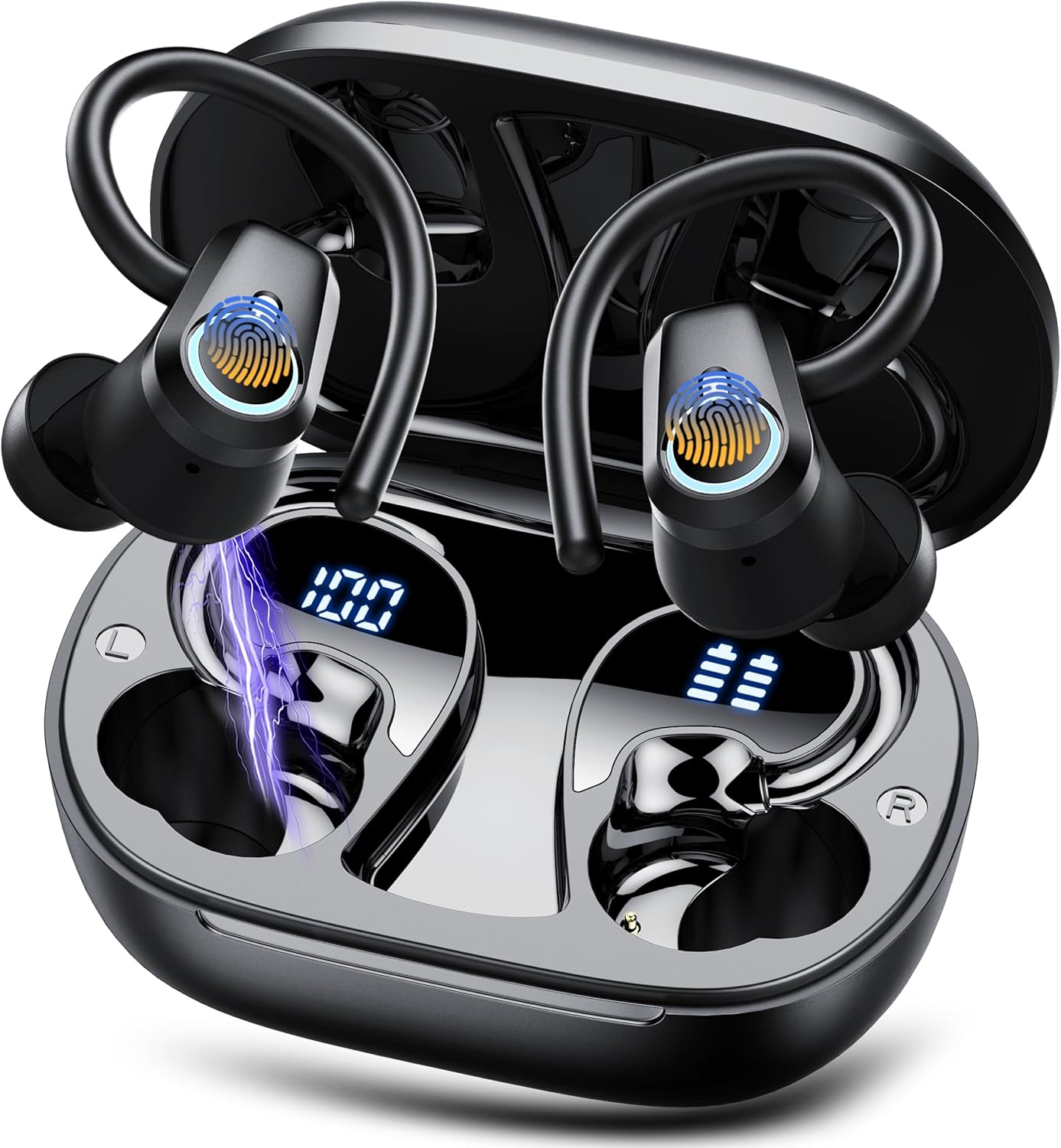 Wireless Sport Earbuds Bluetooth 5.3 ENC Mic 50H Battery LED