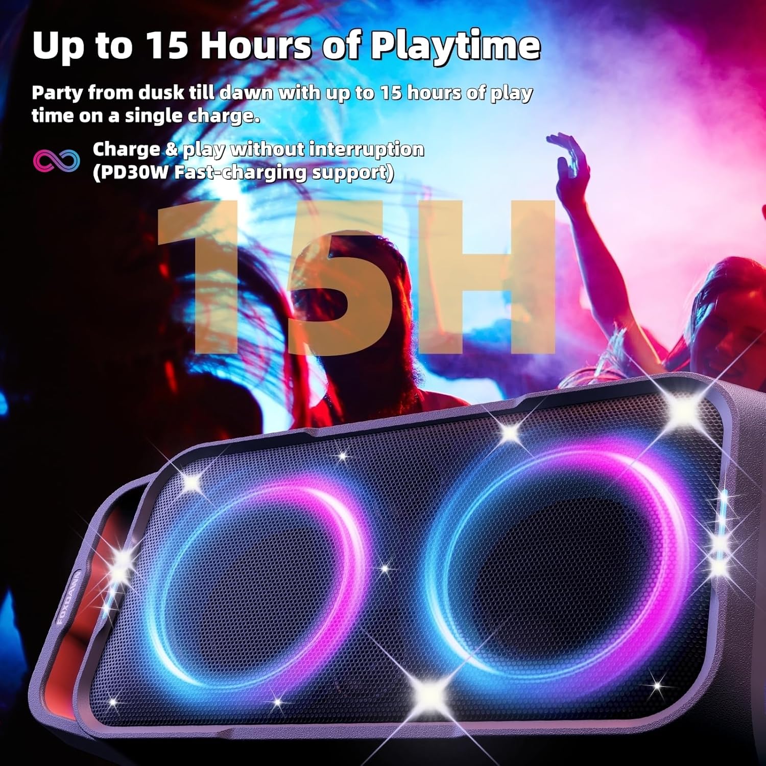 240W Portable Bluetooth Party Speaker Loud Bass LED Lights TWS